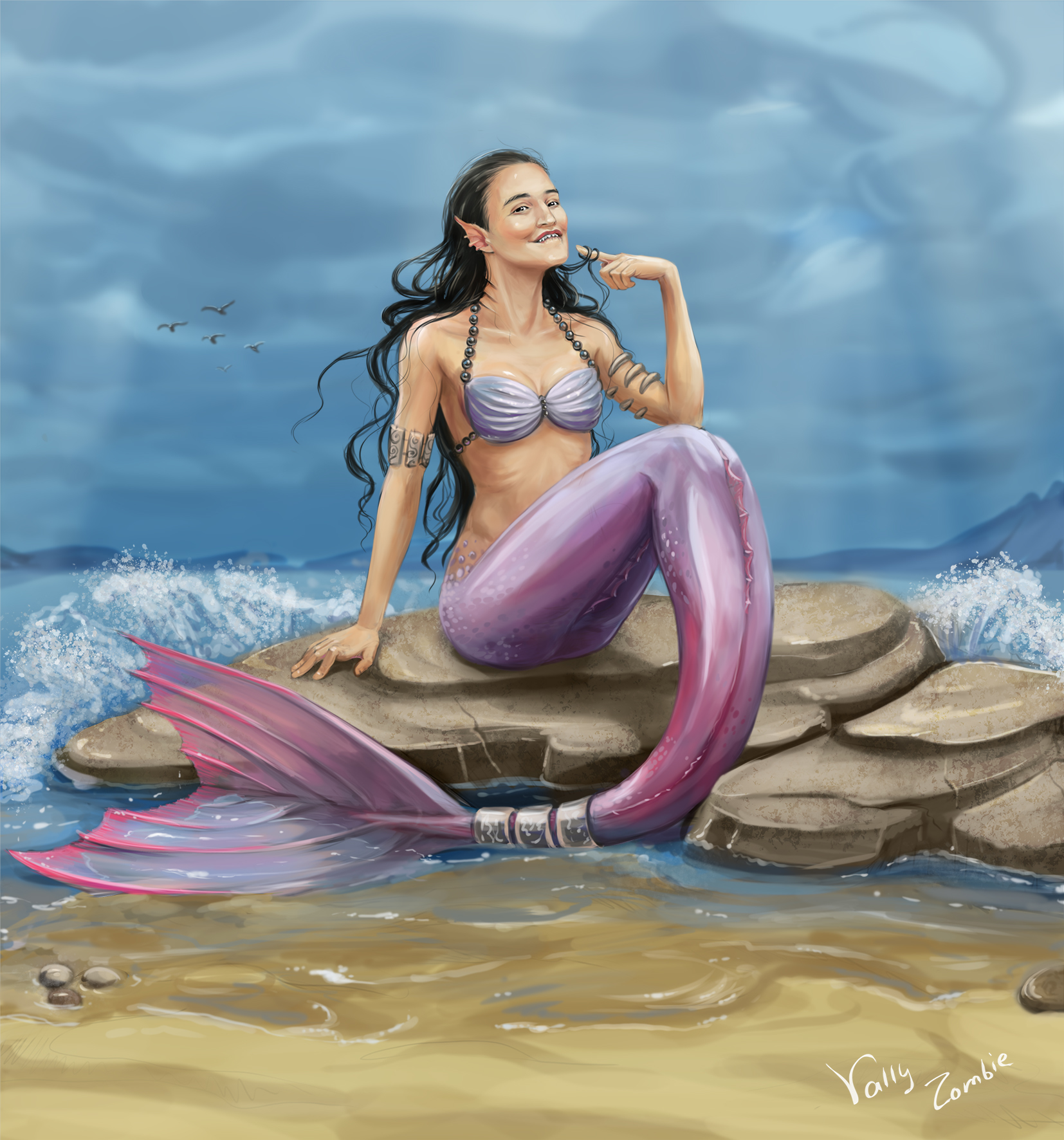 the little Mermaid - My, Mermaid, Art, Learning to draw, League of Artists, Drawing, Digital drawing