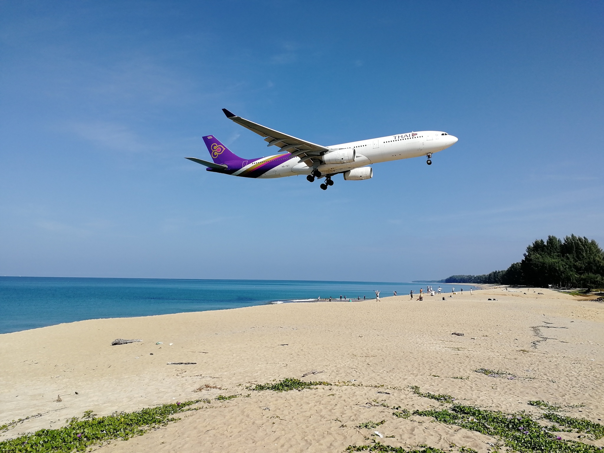Tai, the beach, the plane... - My, Spotting, Airplane, Beach, Phuket, Longpost, The photo