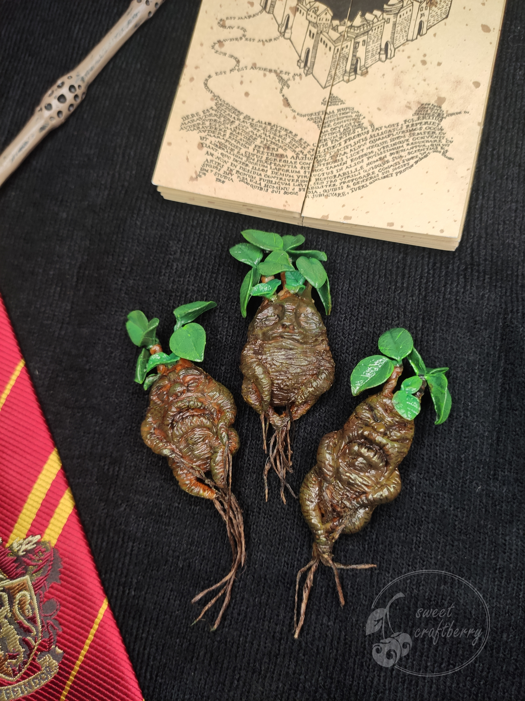 Mandrake on your collar - My, Polymer clay, Harry Potter, Mandrake, Brooch, Needlework, Needlework without process, Video, Longpost