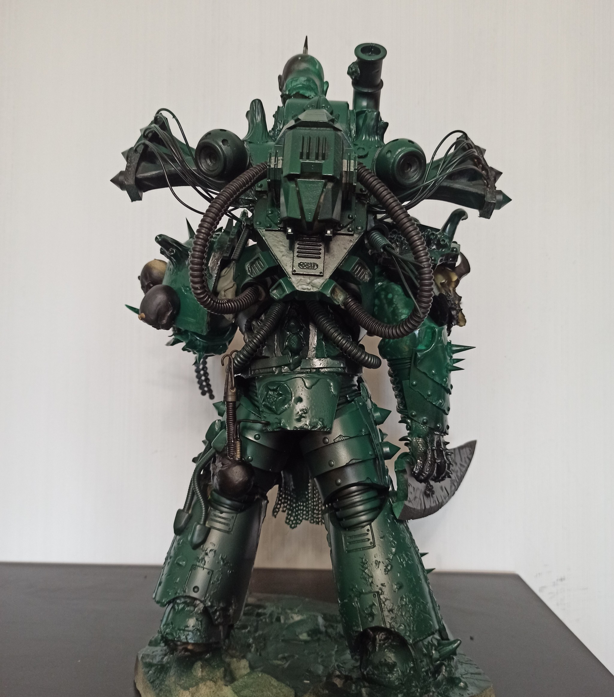 Plague Marine - My, Warhammer 40k, Modeling, Miniature, Painting miniatures, Hobby, Collecting, Warhammer, With your own hands, , Death guard, Longpost