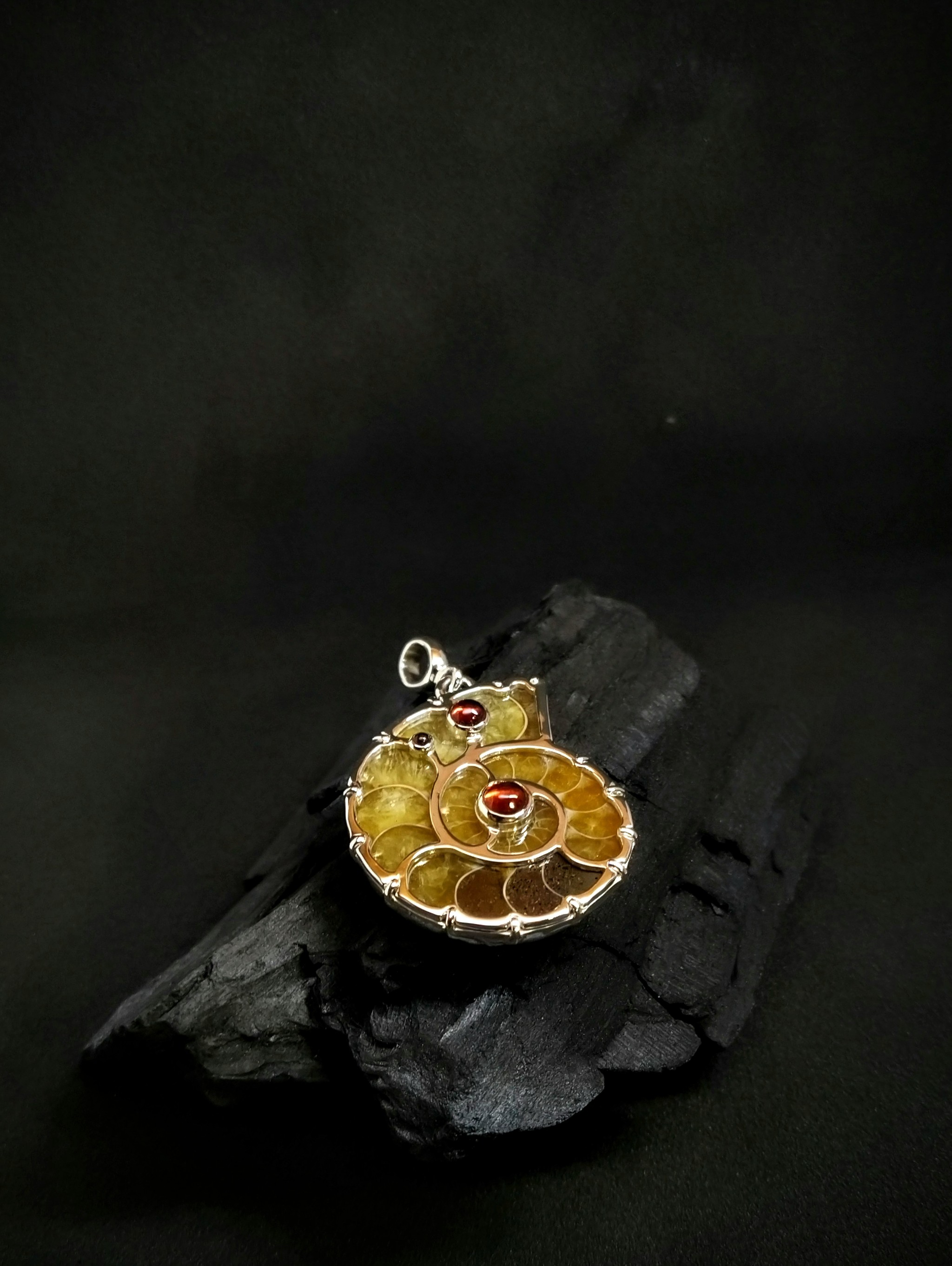 Ammonite in silver 2 - My, Jeweler, Ammonite, Jewelry, Decoration, Silver, Longpost