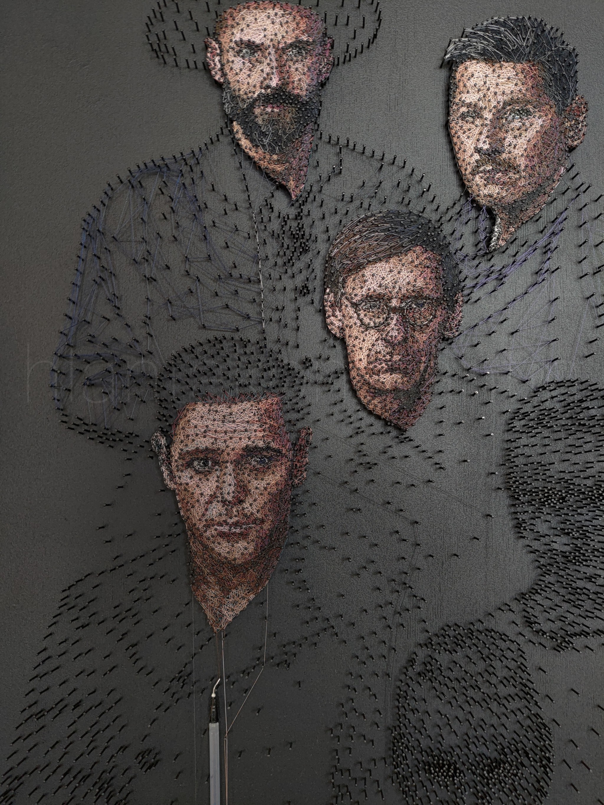 Rammstein from nails and threads - My, Rammstein, String Art, Art, Needlework, Needlework with process, Modern Art, Longpost