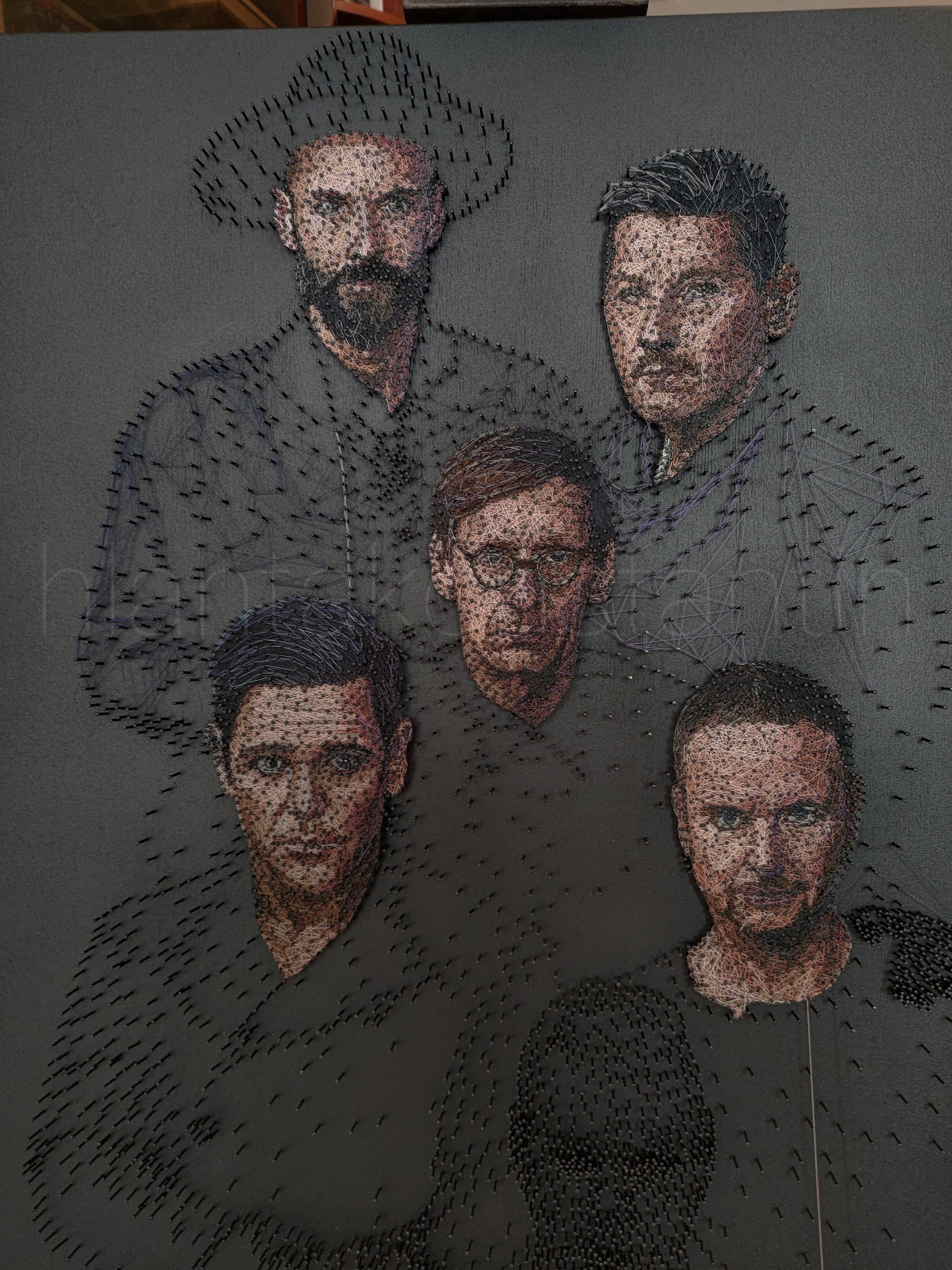 Rammstein from nails and threads - My, Rammstein, String Art, Art, Needlework, Needlework with process, Modern Art, Longpost