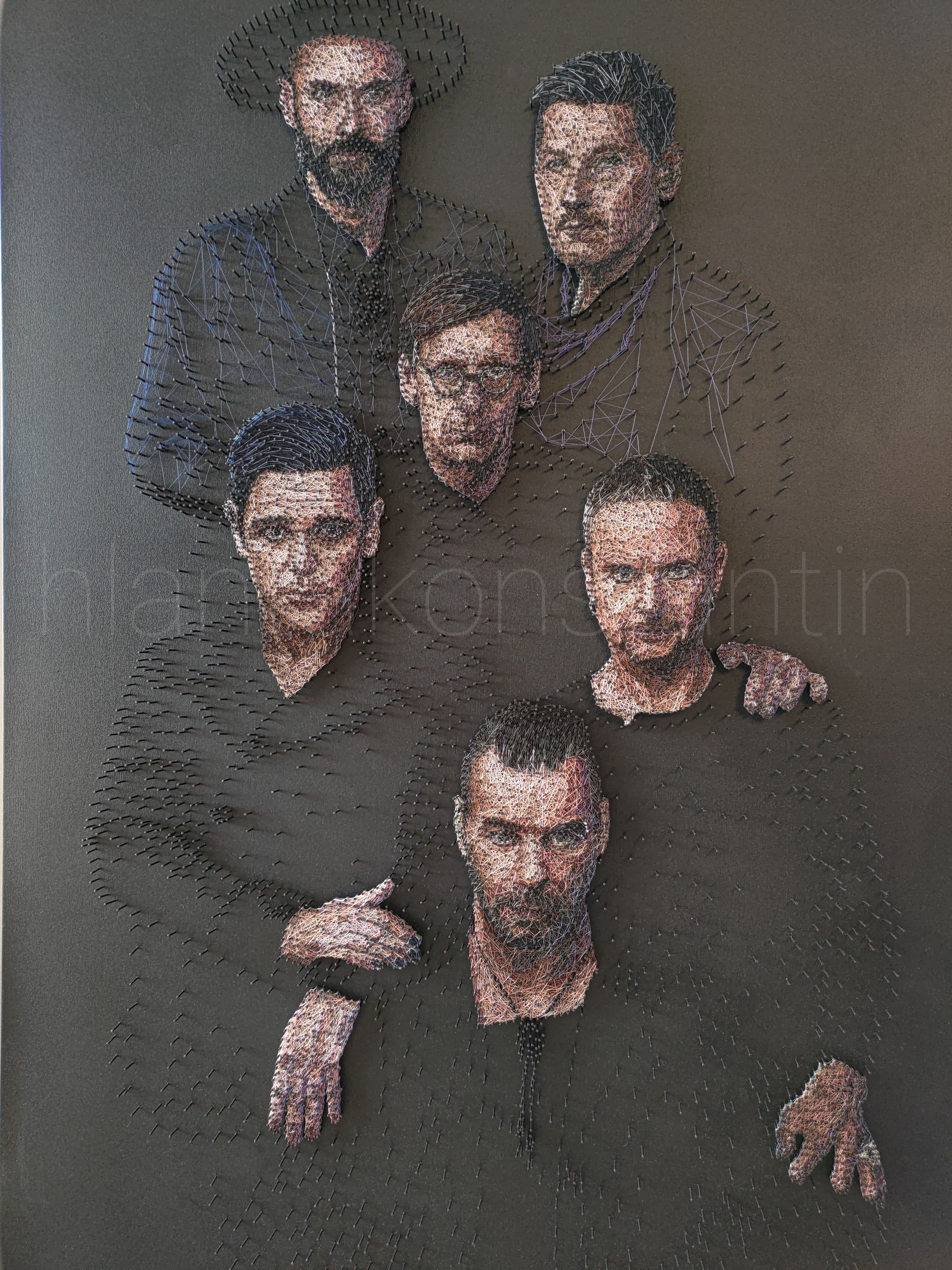 Rammstein from nails and threads - My, Rammstein, String Art, Art, Needlework, Needlework with process, Modern Art, Longpost