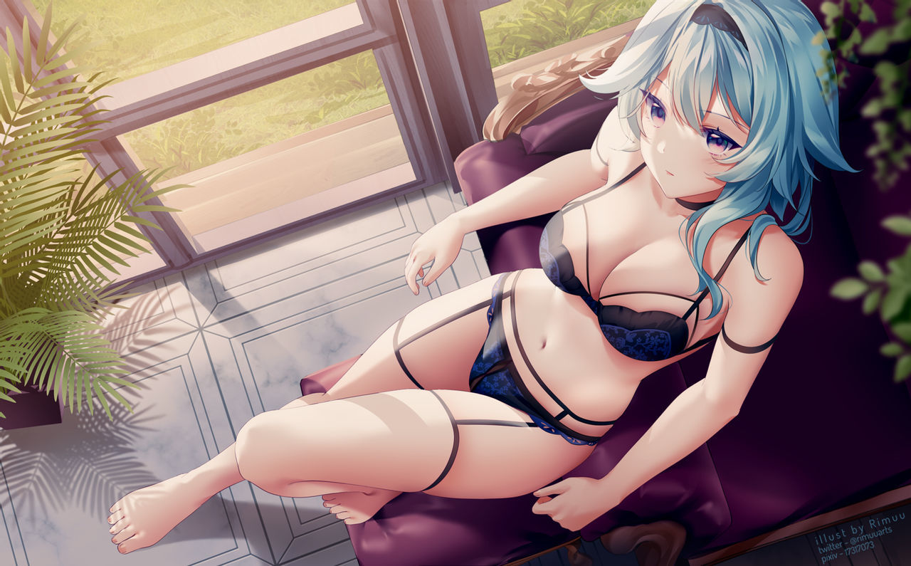 Eula - NSFW, Art, Anime art, Genshin impact, Games, Eula - Genshin Impact, Girls, Erotic, Underwear, , Breast, Rimuu, Eula (Genshin Impact)