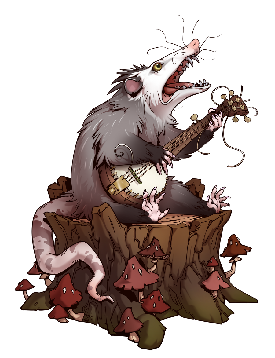 I'm sitting yelling - Opossum, Animals, Drawing