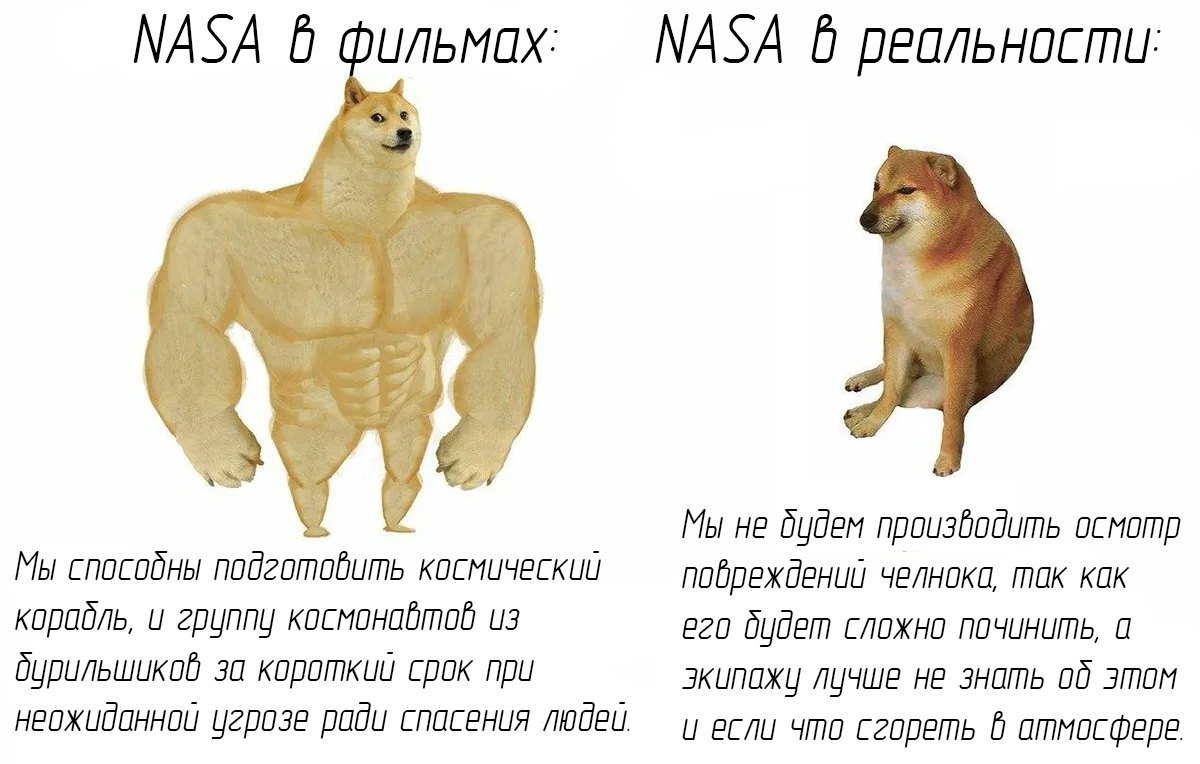 Criminal omission - My, Memes, NASA, shuttle, Negative, Doge