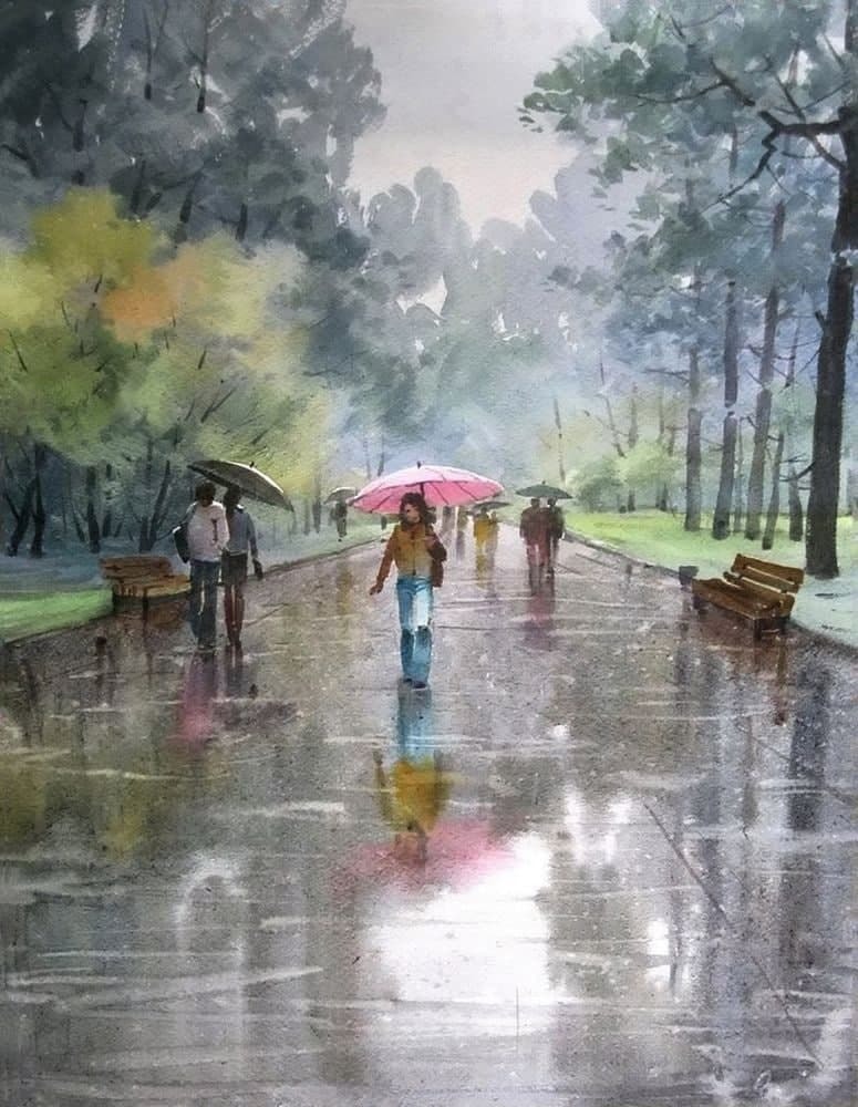 In the rain - Painting, Painting, Artist, Art