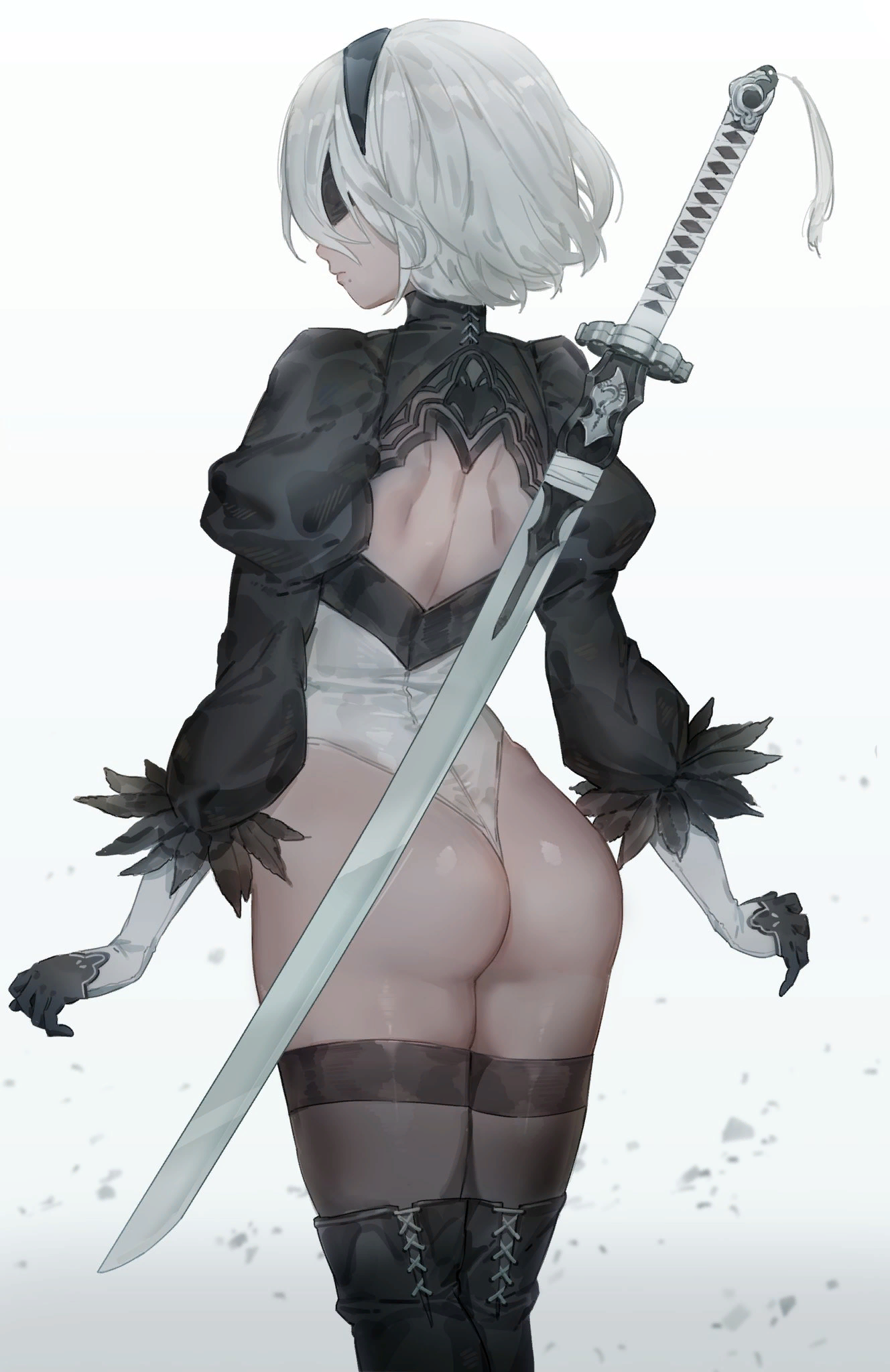 Yorha 2B - NSFW, NIER Automata, Yorha unit No 2 type B, Art, Games, Erotic, Booty, Stockings