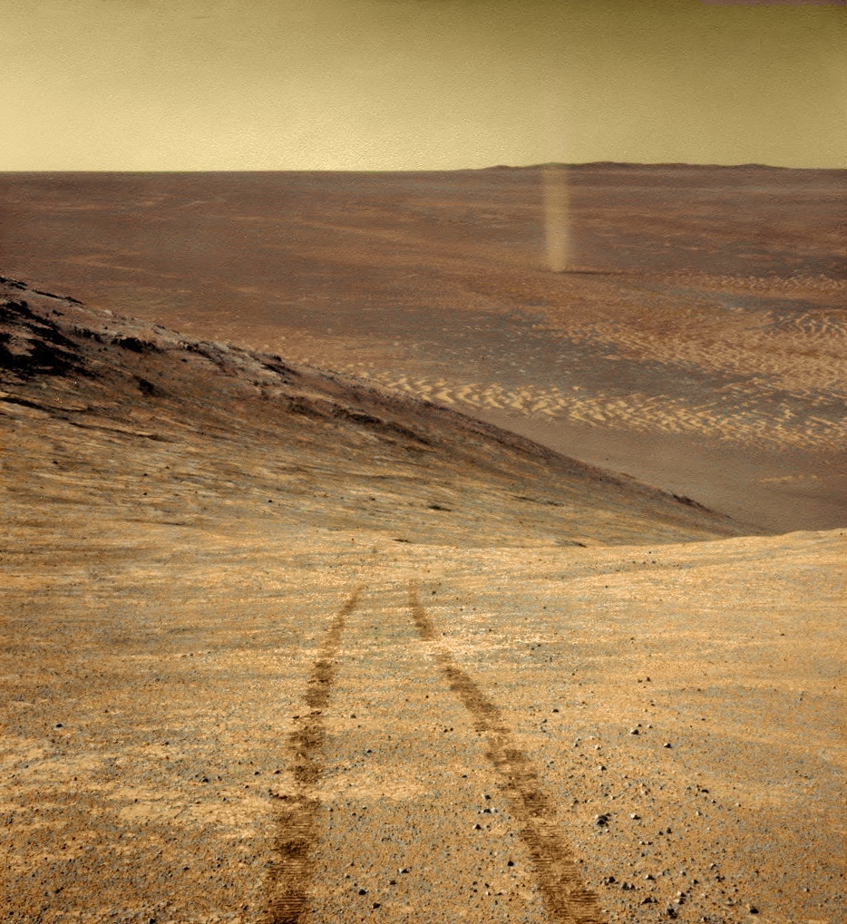 A large dust devil seen by the Opportunity rover in March 2016 - Astronomy, Mars, Dust Devil, Opportunity, Copy-paste