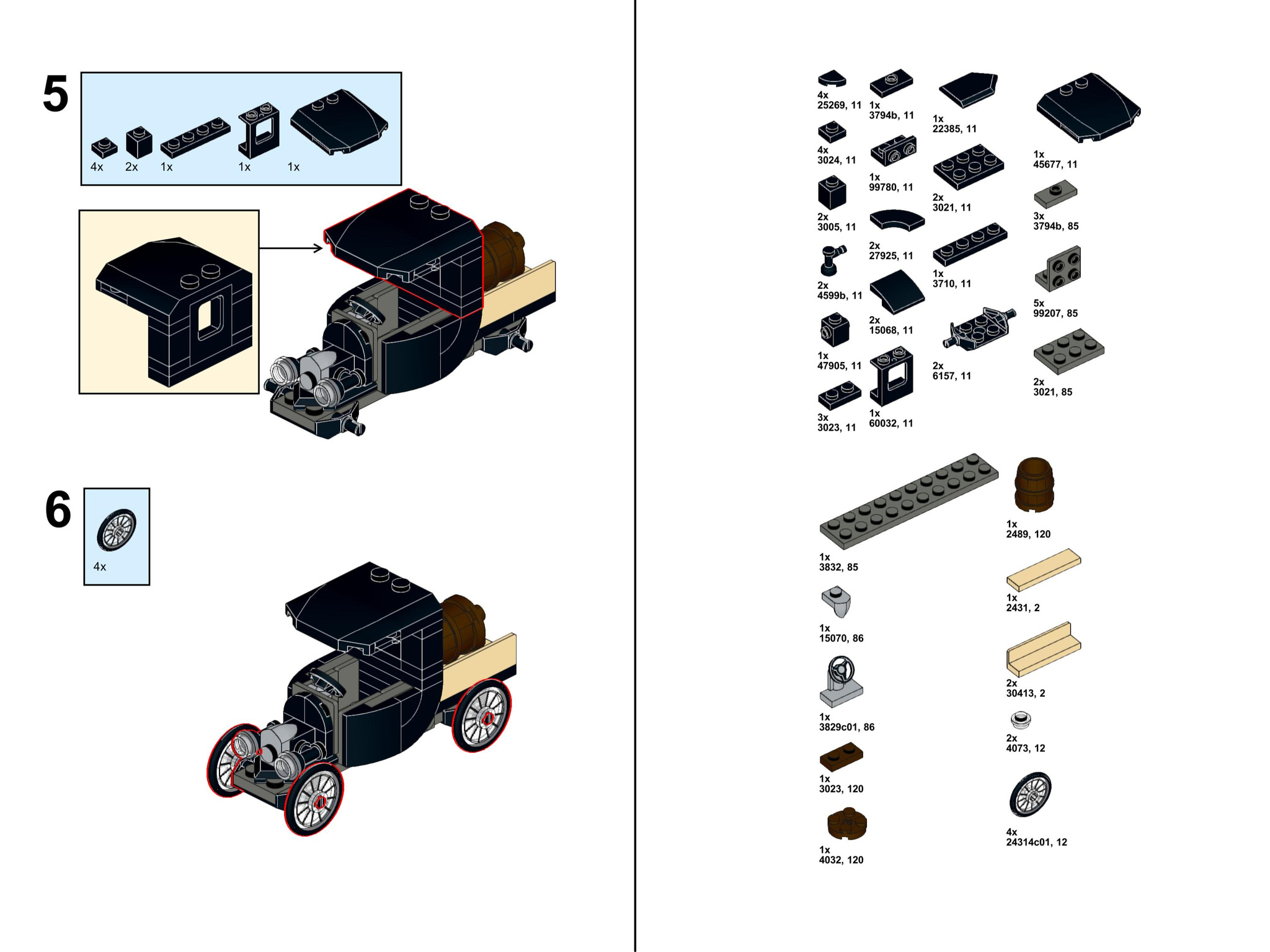 Небольшой LEGO ретро пикап (инструкция) | Пикабу