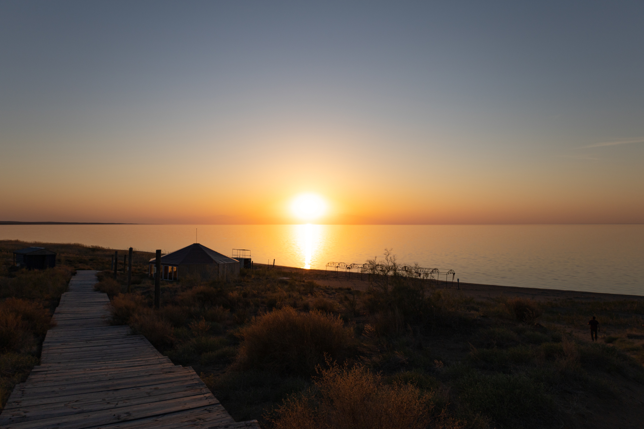 Sunset on Balkhash - My, Kazakhstan, Balkhash, Lake, Sunset, The photo