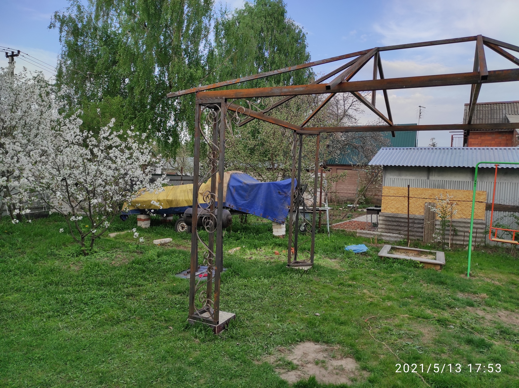 How I sawed down the gazebo - My, Needlework, Welding, Alcove, Dacha, Relaxation, Summer, Longpost