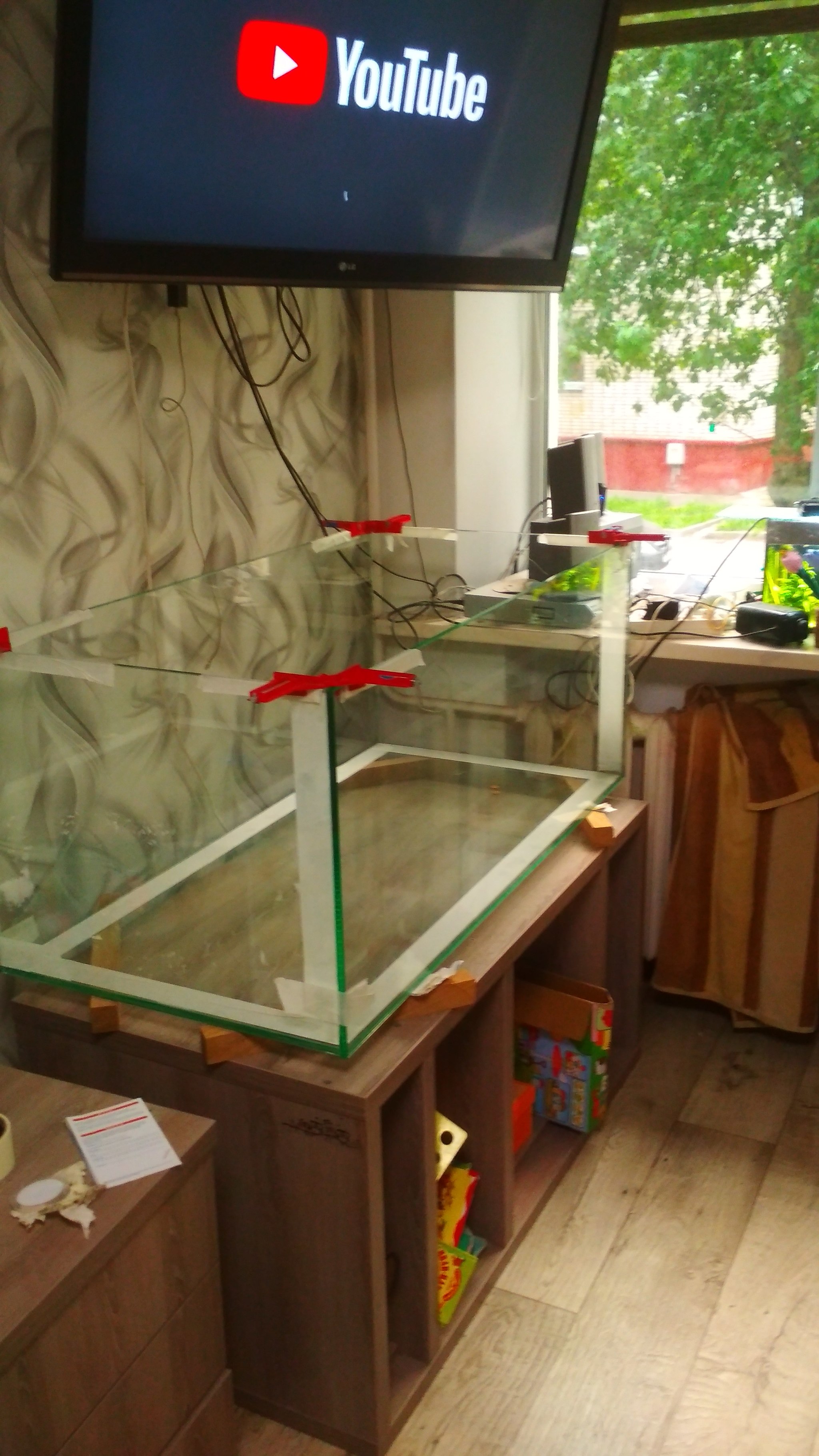 I decided to somehow build an aquarium for myself, ordered glass and began to sculpt the background - My, Aquarium, Aquarium, Aquarium fish, Longpost