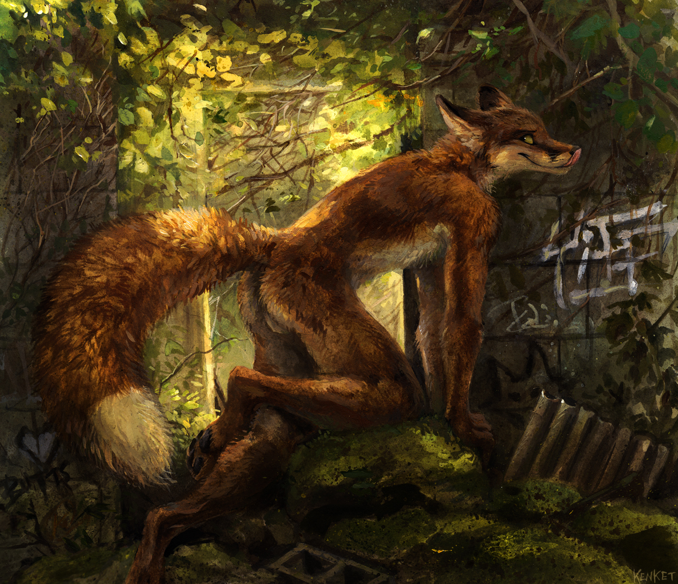 Sordid - NSFW, Фурри, Furry Art, Furry Canine, Furry Fox, Furotica male, Йифф, Традиционный арт, Kenket