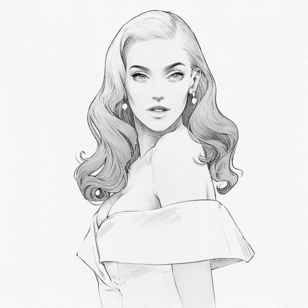 refinement - Drawing, Girls, The dress, Alex Tang, Art