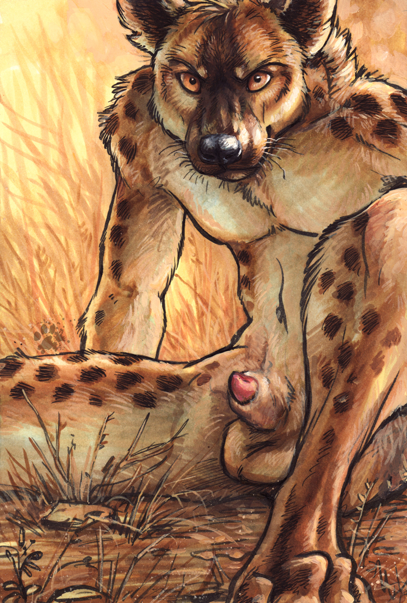 Focused on mining - NSFW, Furry, Furry art, Furry hyena, Furotica male, Yiff, Traditional art, Kenket, Blackteagan, , Collab, Blotch