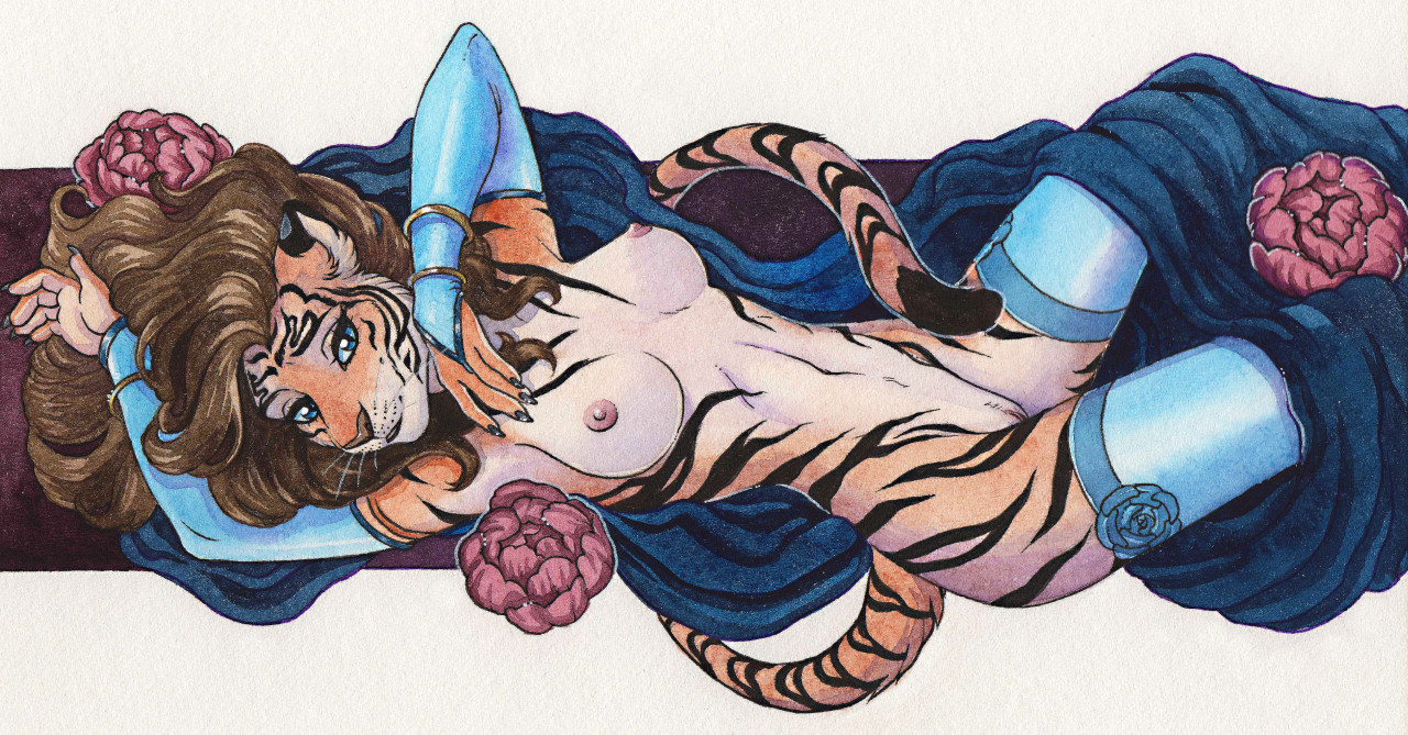 Tigress - NSFW, Furry, Anthro, Art, Yiff, Furotica, Furry tiger, Lirietrai