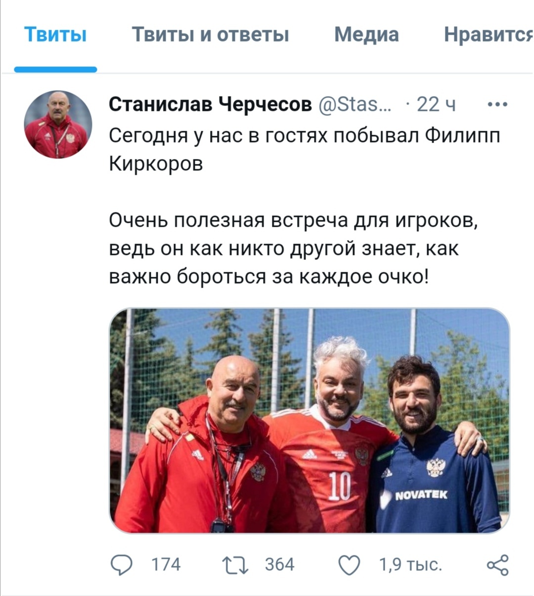 ... fight for every Point - The main thing is not to give up, Philip Kirkorov, Stanislav Cherchesov, Twitter, Humor, Football