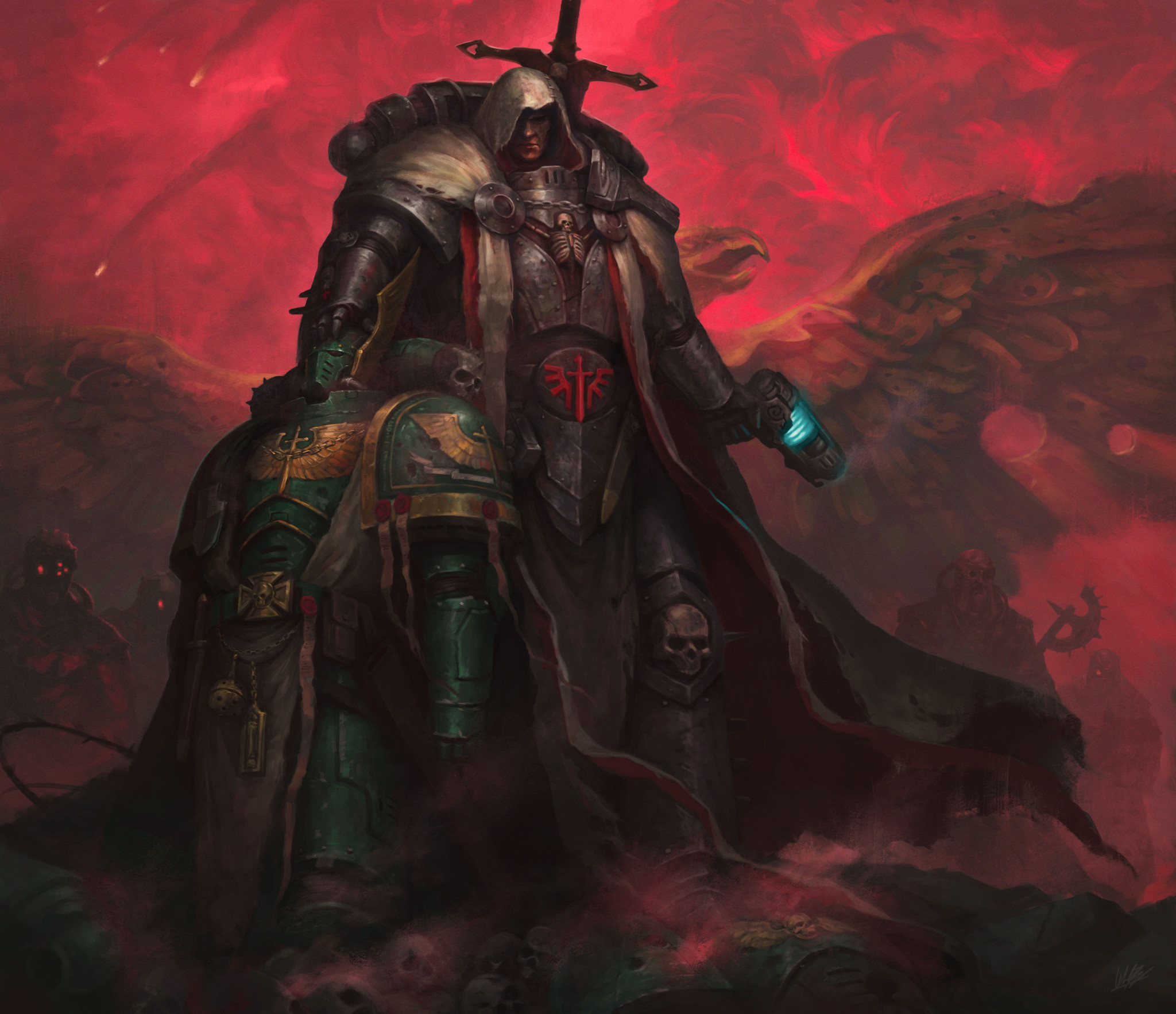 Lord of the Fallen - Warhammer 40k, Wh Art, Темные ангелы, Космодесант, Творчество, Арт, L j Koh