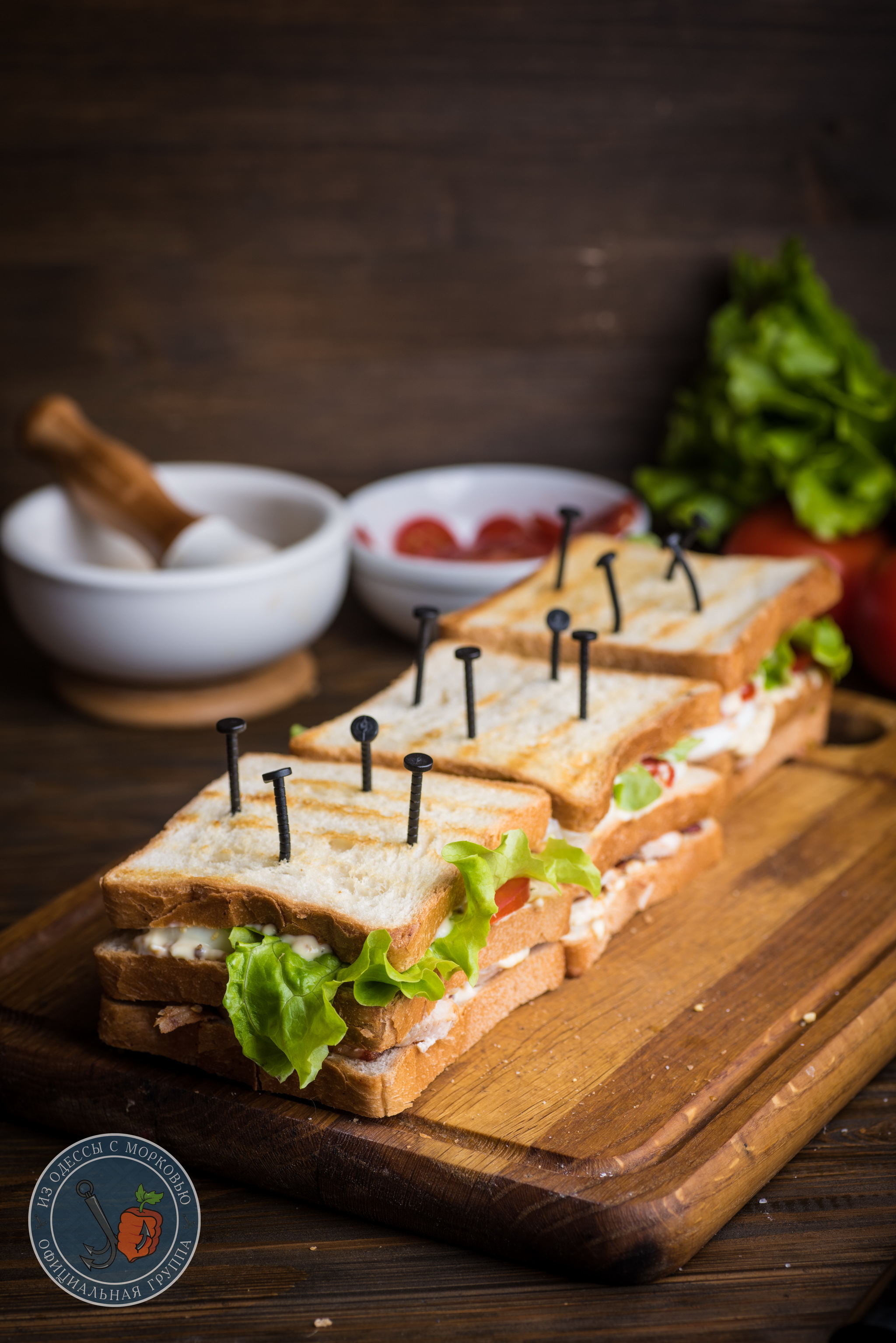 club sandwich - My, From Odessa with carrots, Cooking, Food, Recipe, The photo, Sandwich, Snack, Longpost