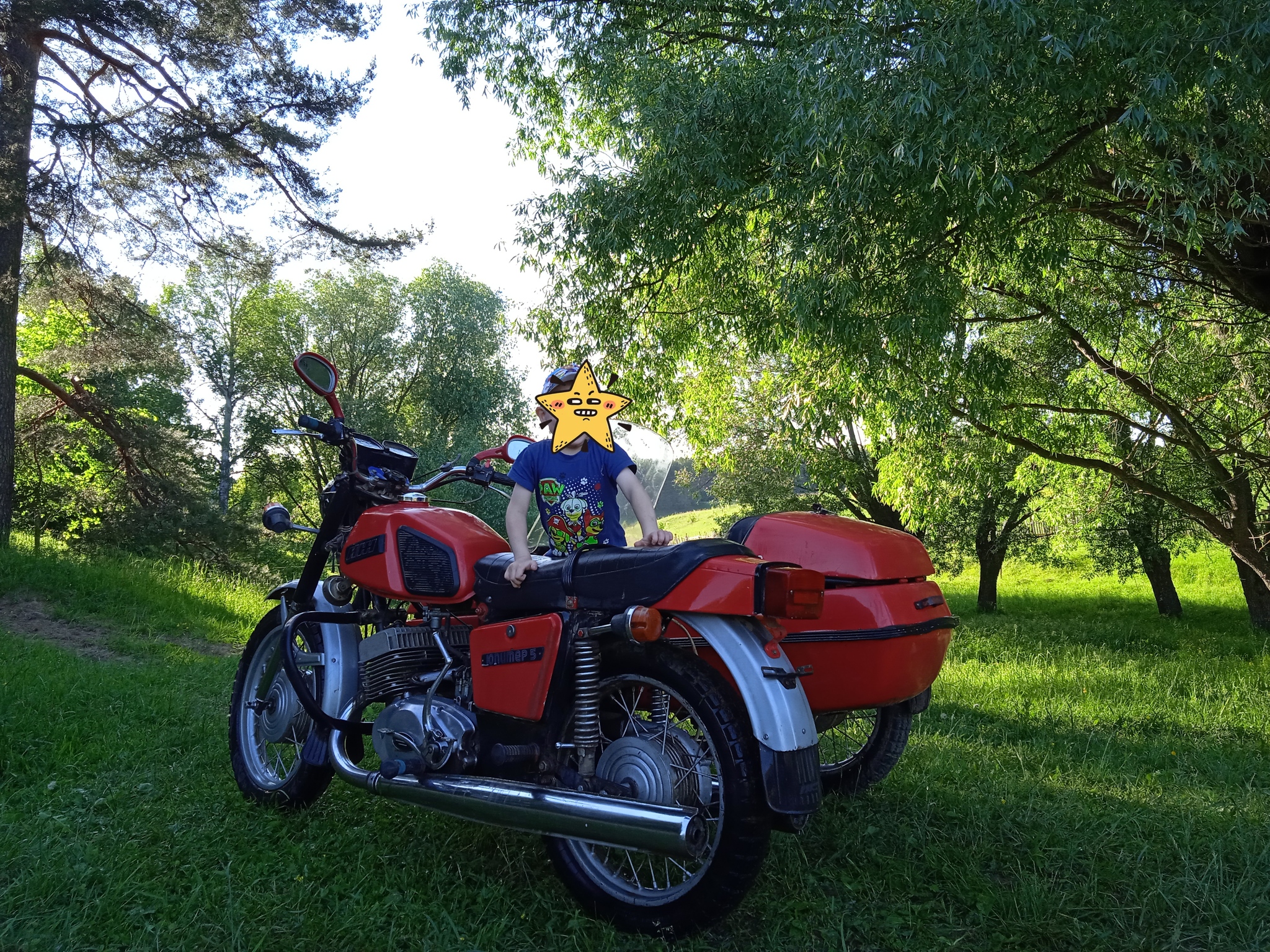 Old man Izh makes us happy so far - My, Motorcycles, Made in USSR, Village, Weekend, Moto