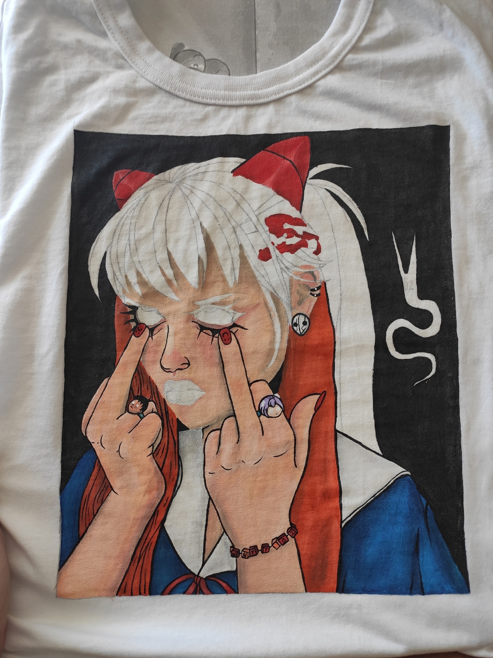 Evangelion T-shirt painting - My, Painting on fabric, Creation, Painting, Cloth, Hobby, T-shirt, Needlework with process, Evangelion, Longpost