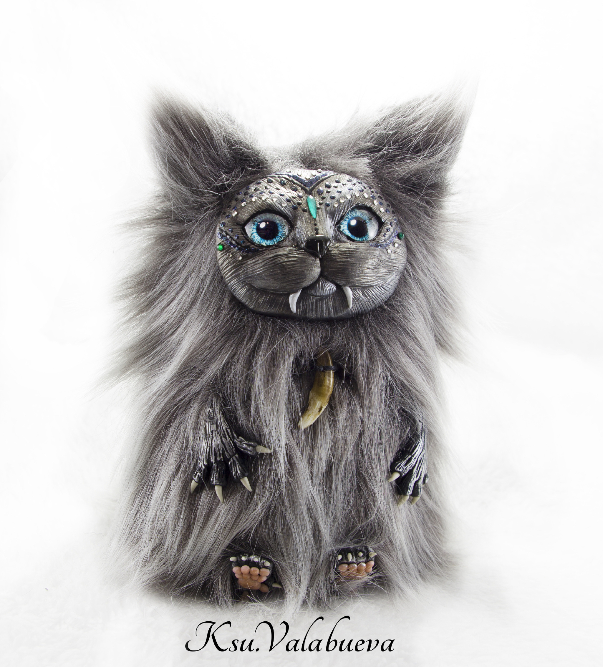 cat shaman - My, Polymer clay, Toys, Handmade, cat, Sewing