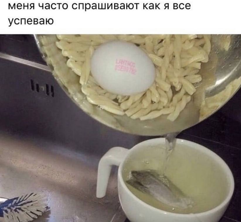 I do not have time - Picture with text, Humor, Vital, Tea, Pasta, Egg, Repeat