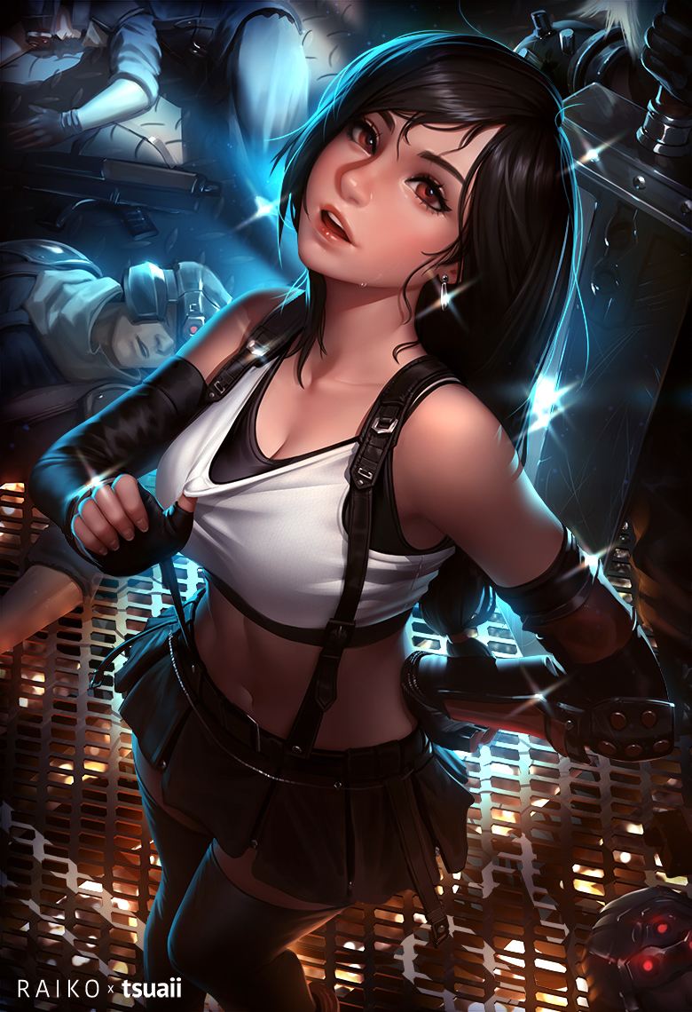 Немного утомилась - Рисунок, Final Fantasy, Final Fantasy VII, Tifa Lockhart, Девушки, Raikoart, Tsuaii, Арт