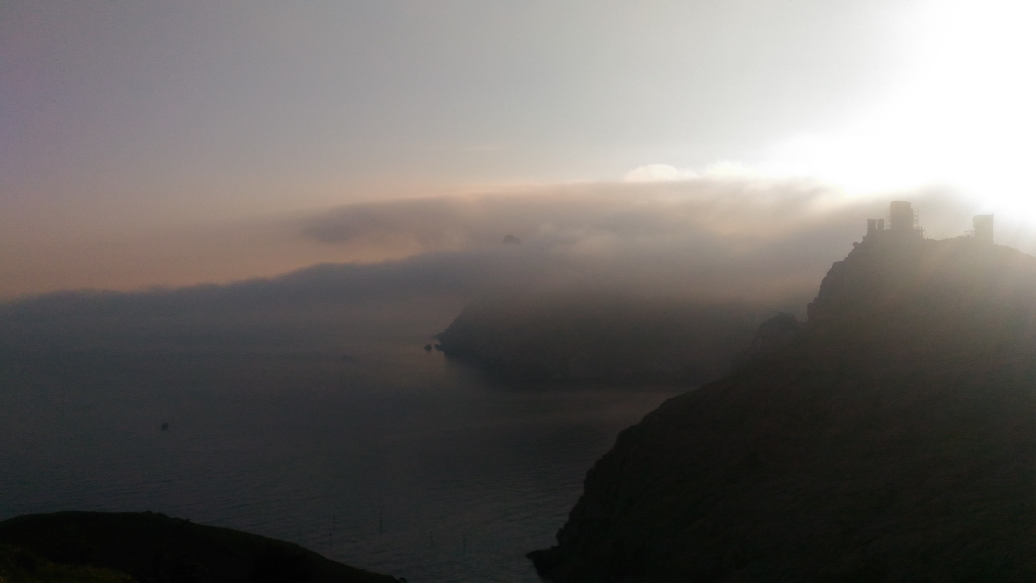 Passed 11 kilometers - My, Balaclava, The mountains, Sea, Fog, Evening, Longpost