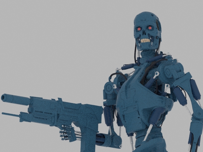 Terminator t-800 3D model V.4 - My, Terminator 2: Judgment Day, 3D modeling, Longpost, T-800