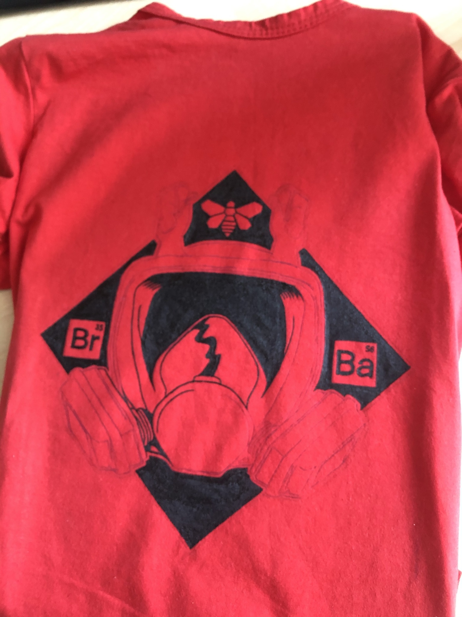 Drawing on the T-shirt of the son “Breaking Bad” - My, Breaking Bad, Painting on fabric, Methamphetamine, Paints on fabric, Drawing, Black and white, Longpost, Needlework without process