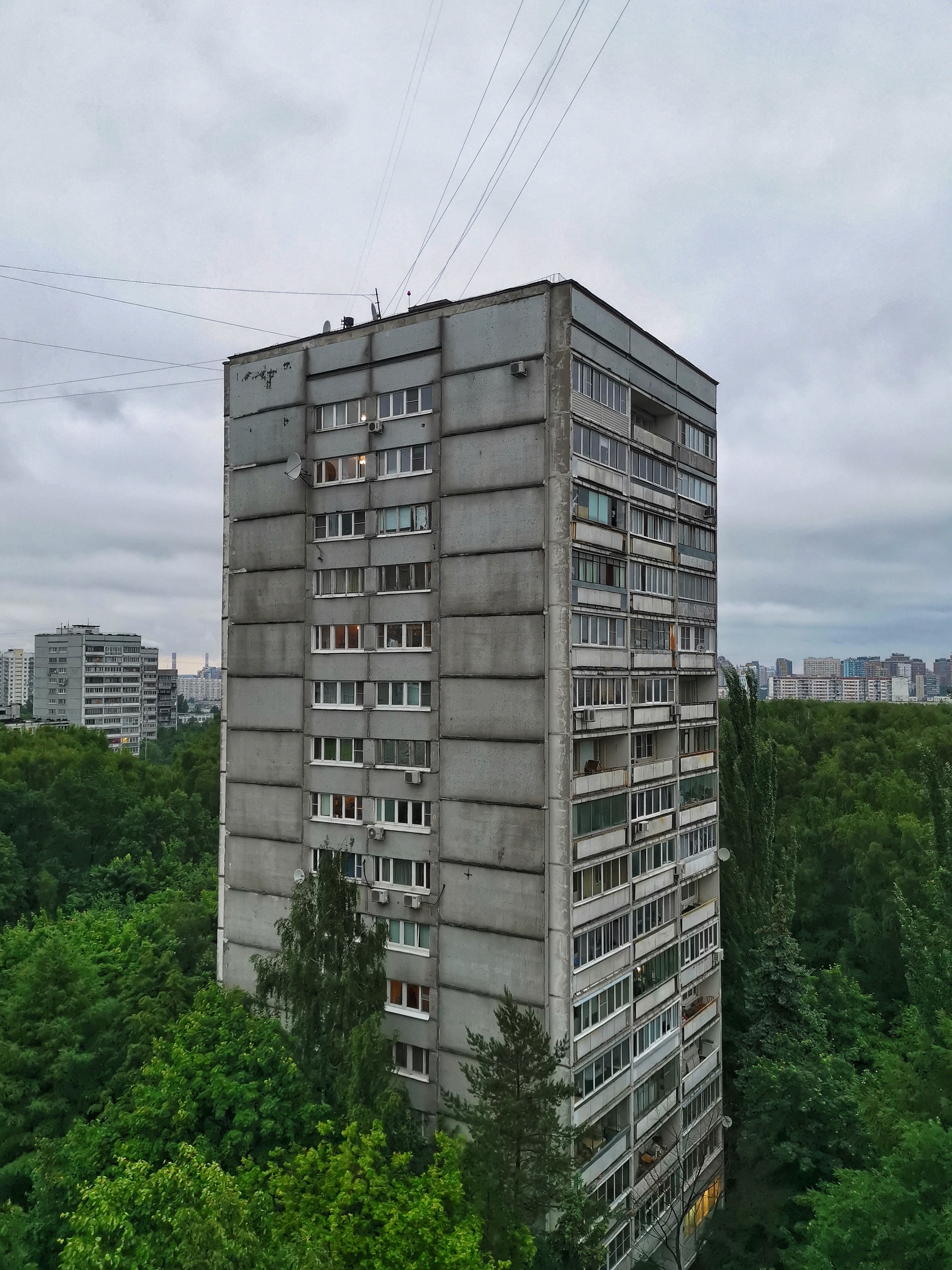 Панельные скалы в зелёных волнах | Пикабу