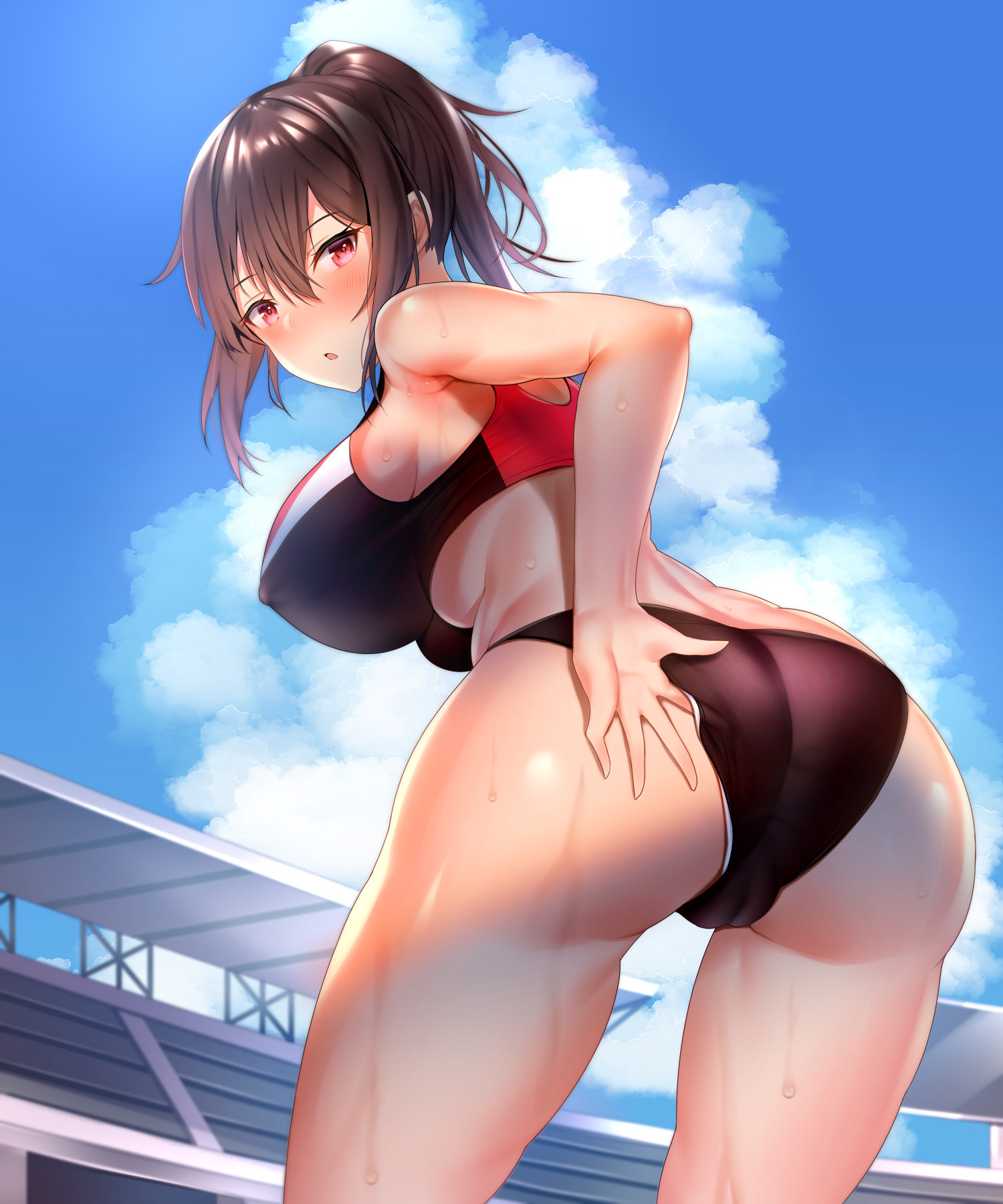 Anime Butts 13 - NSFW, Girls, Anime, Anime art, Erotic, Hand-drawn erotica, Swimsuit, Underwear, Booty, Longpost