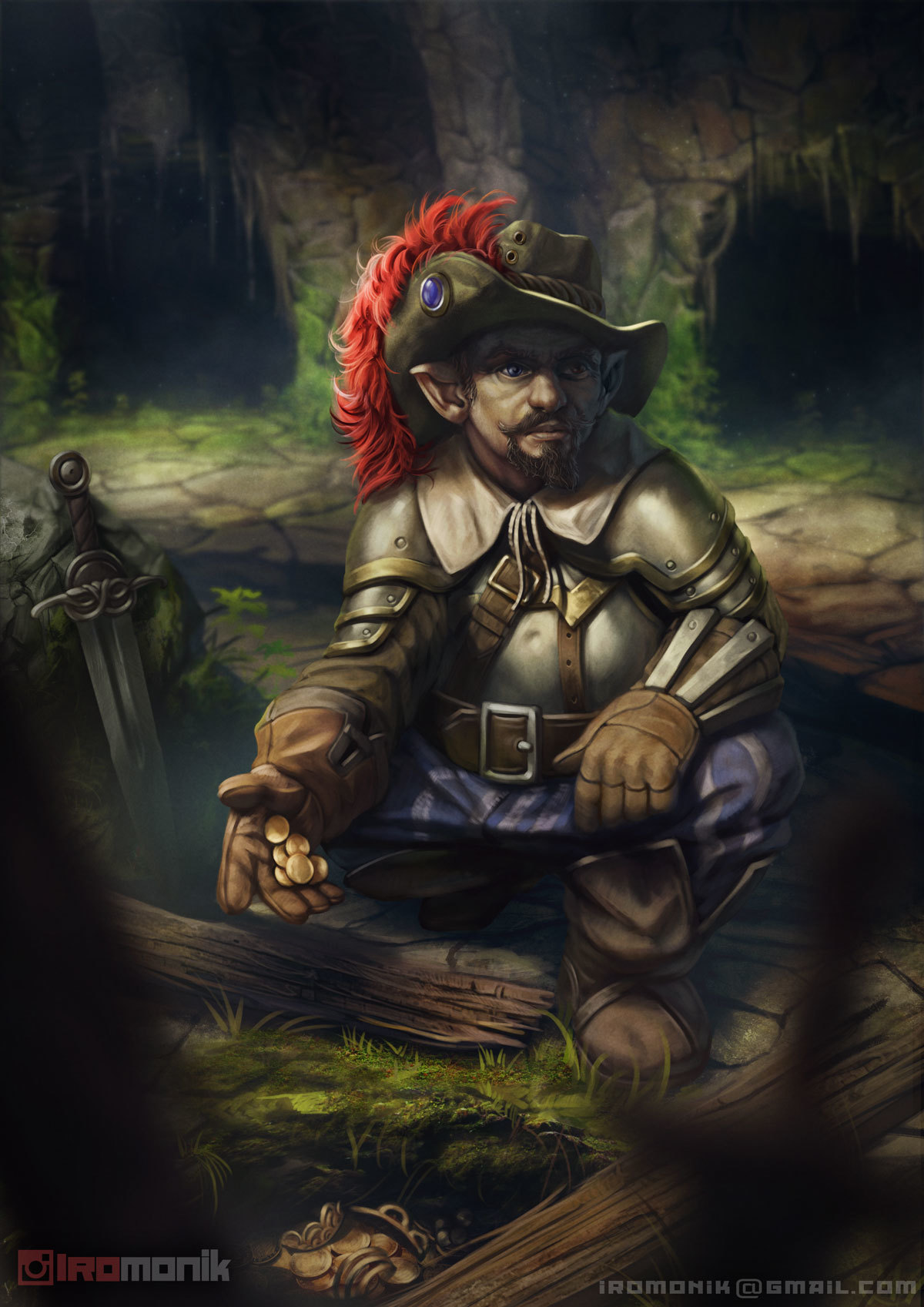 Pirate Halfling - My, Iromonik, Characters (edit), Art, Photoshop, Digital drawing, 2D drawing, Magic, Longpost