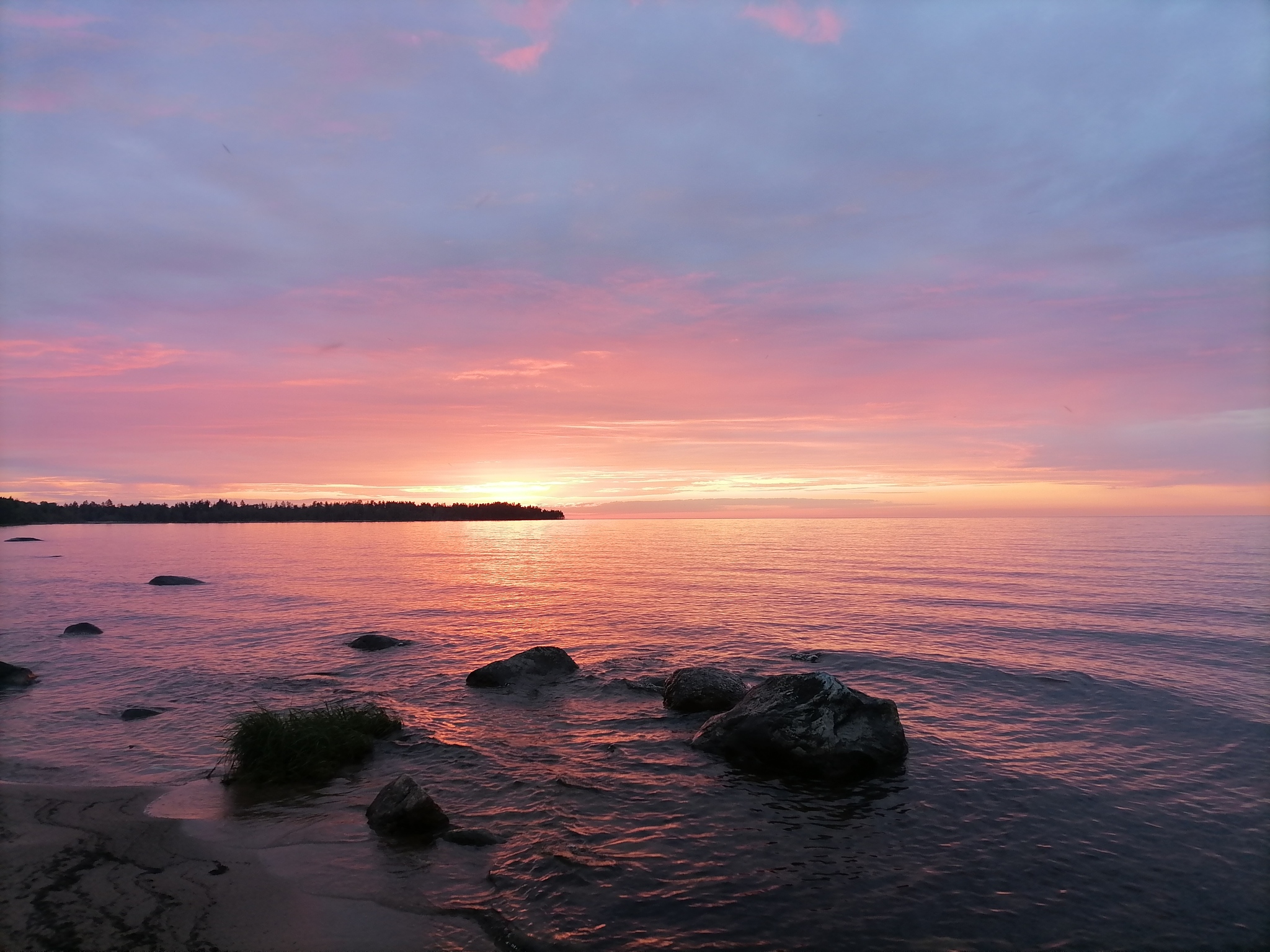 Sunrise on Lake Ladoga - My, Ladoga lake, The photo