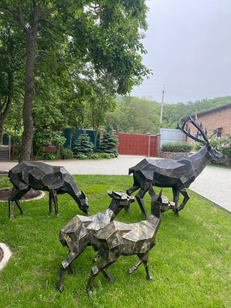 Family of steel deer. - My, Deer, Welding, Handmade, Sculpture, Art, Fresh, Longpost