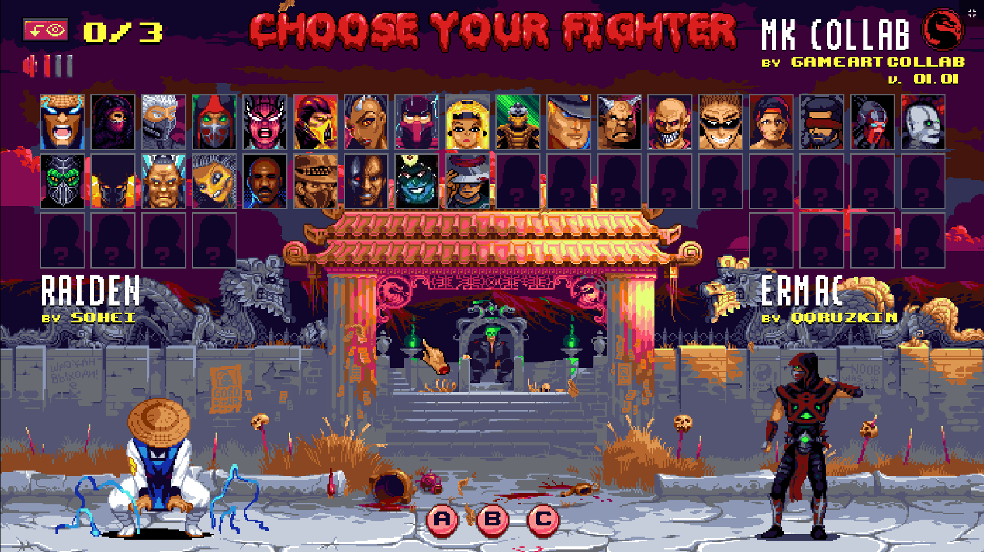 Mortal Kombat Collab v.1.0 - My, Collab, Pixel, Pixel Art, Mortal kombat, Fan art, Video game, Gamedev, GIF, Longpost