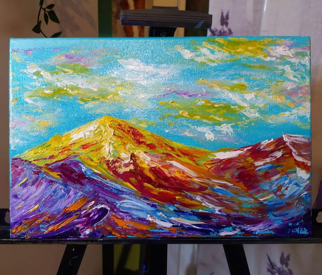 Triptych - My, Art, Painting, Oil painting, Traditional art, The mountains, Painting, Longpost