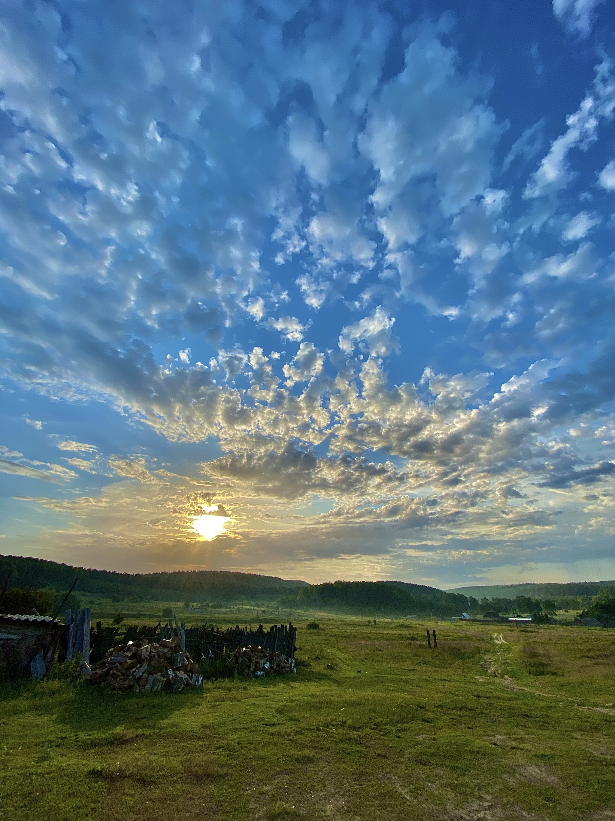 Dawn in the village - My, Village, The photo, Mobile photography, dawn, Landscape, Nature