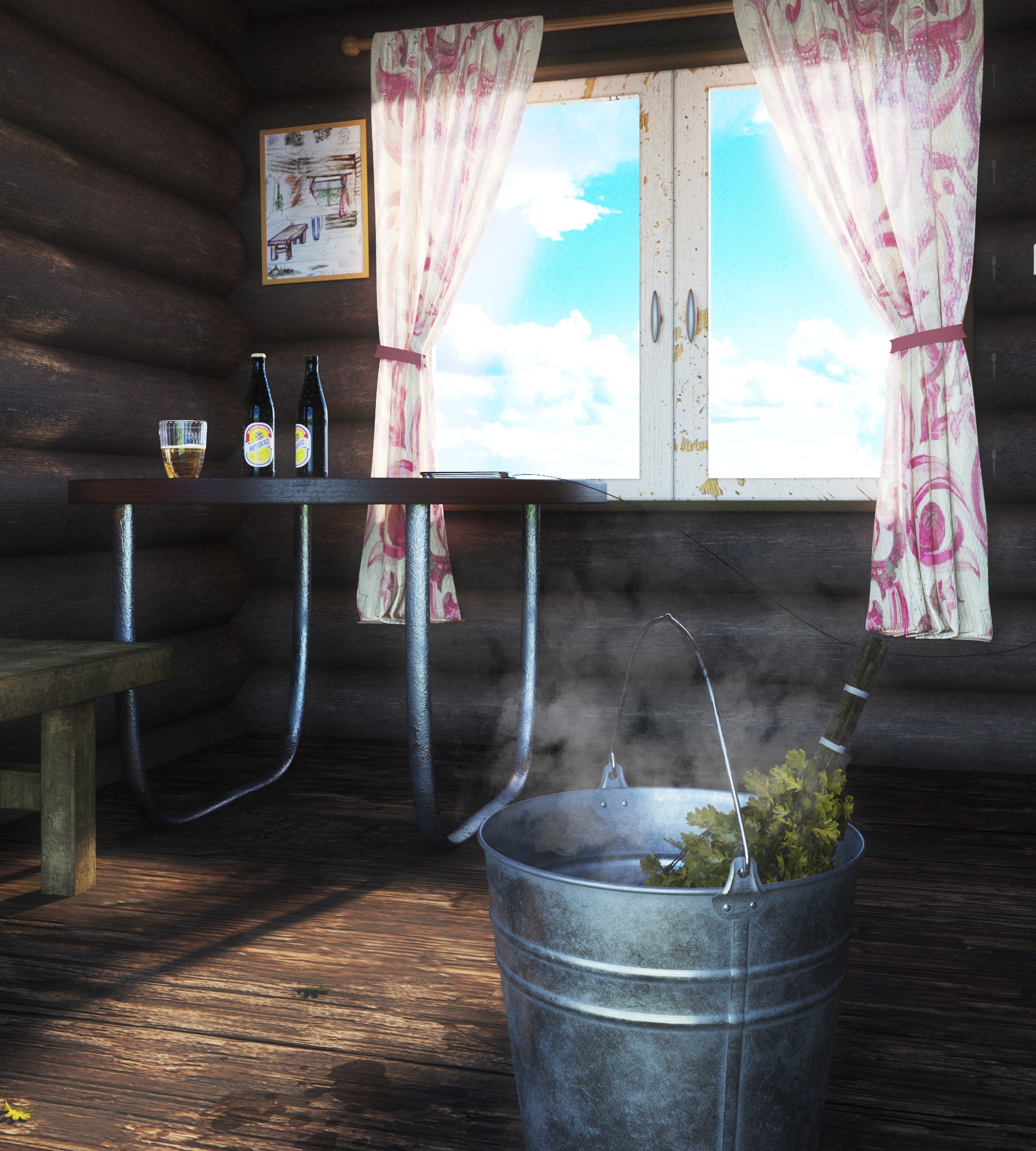 Bath for grandfather - My, Render, 3DS max, Visualization, Longpost