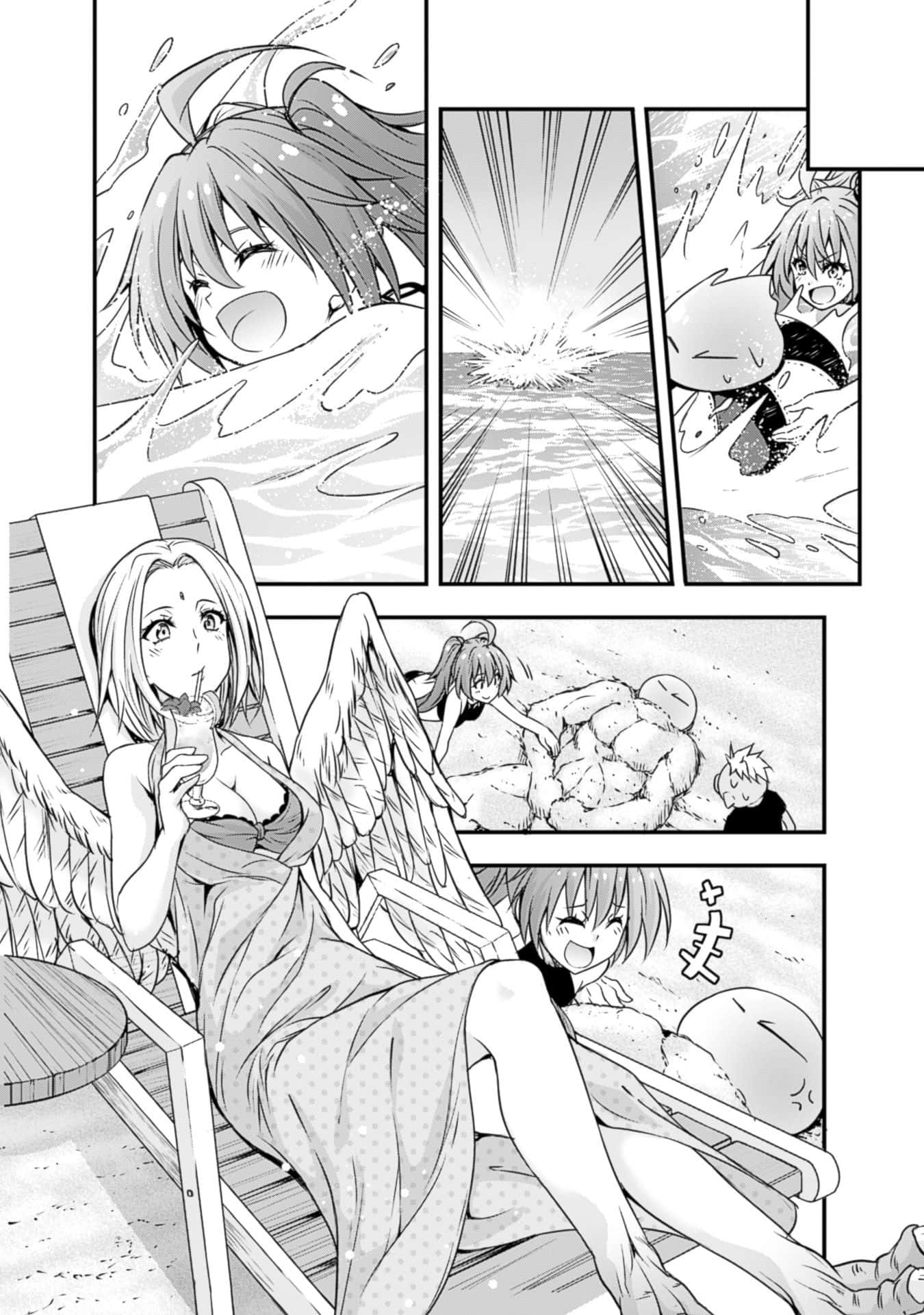 A couple of funny manga fragments (part 25) - Anime, Manga, Comedy, Fantasy, Overlord, Albedo, Monster, Beach, , Sea, Swimsuit, Tensei Shitara Slime Datta Ken, Rimuru Tempest, Shalltear bloodfallen, Longpost