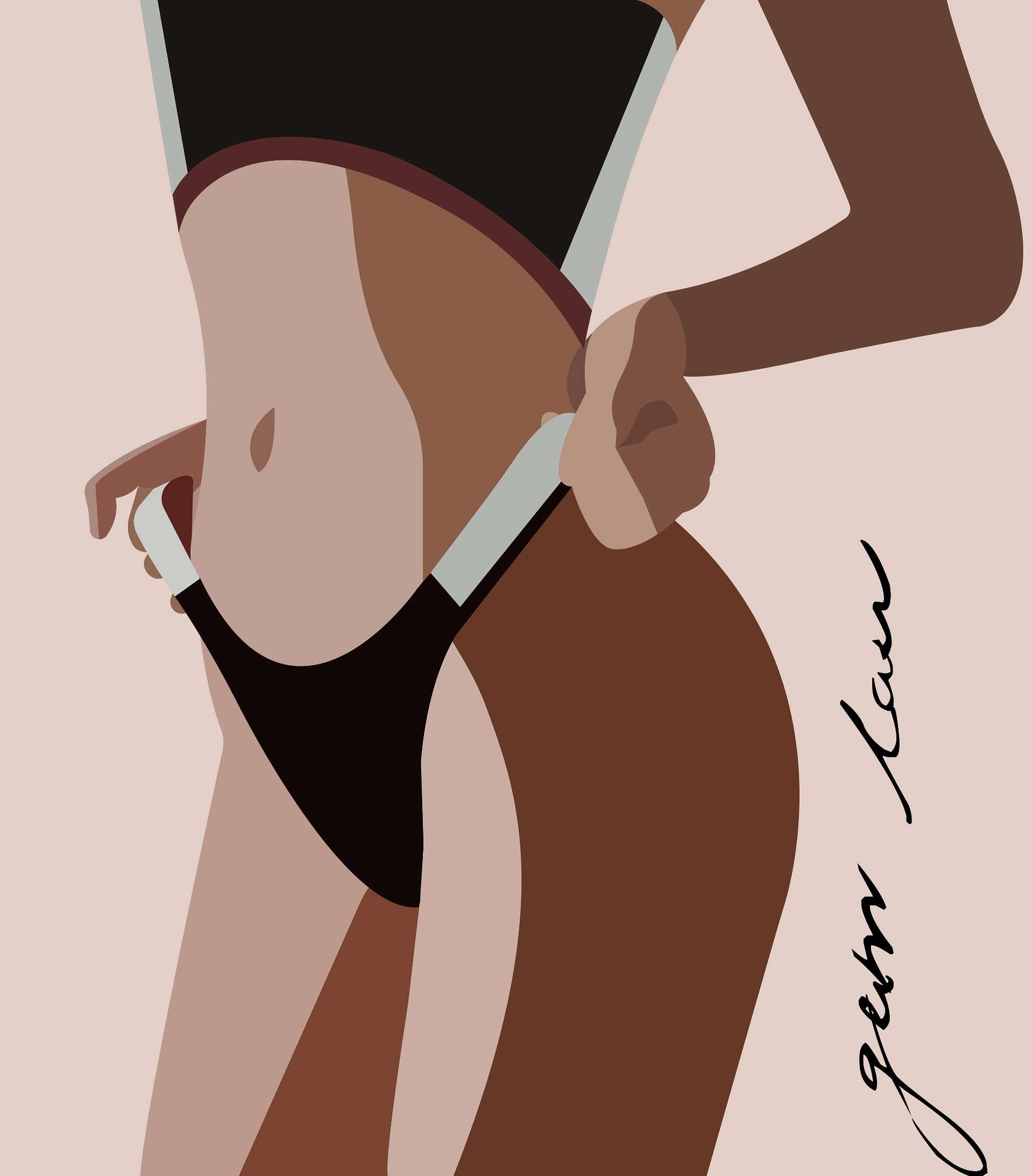 Girl in swimsuit - My, Illustrations, Design, Graphic design, Art