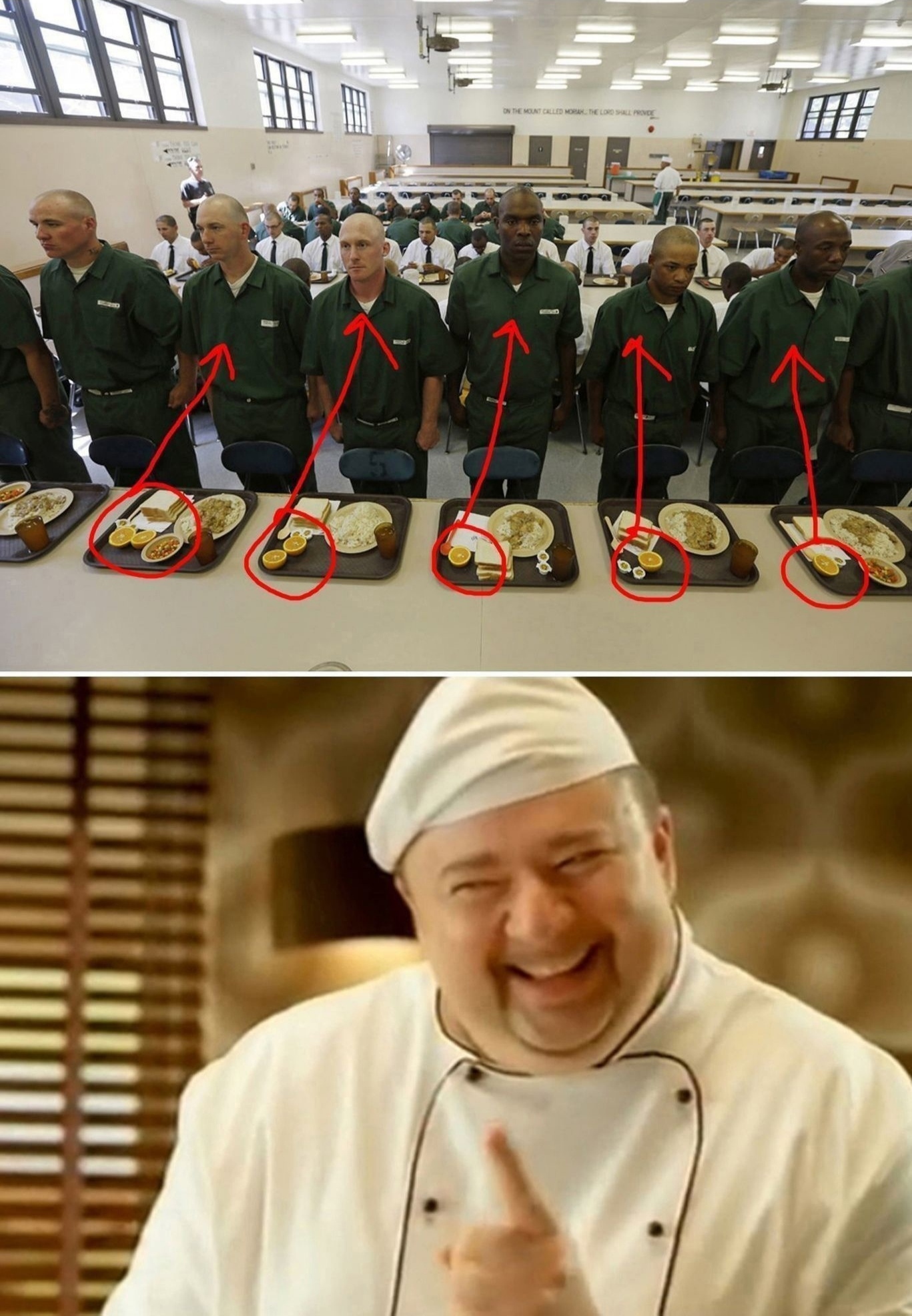 racist cook) - The chef is a racist, Black people, Orange, Canteen