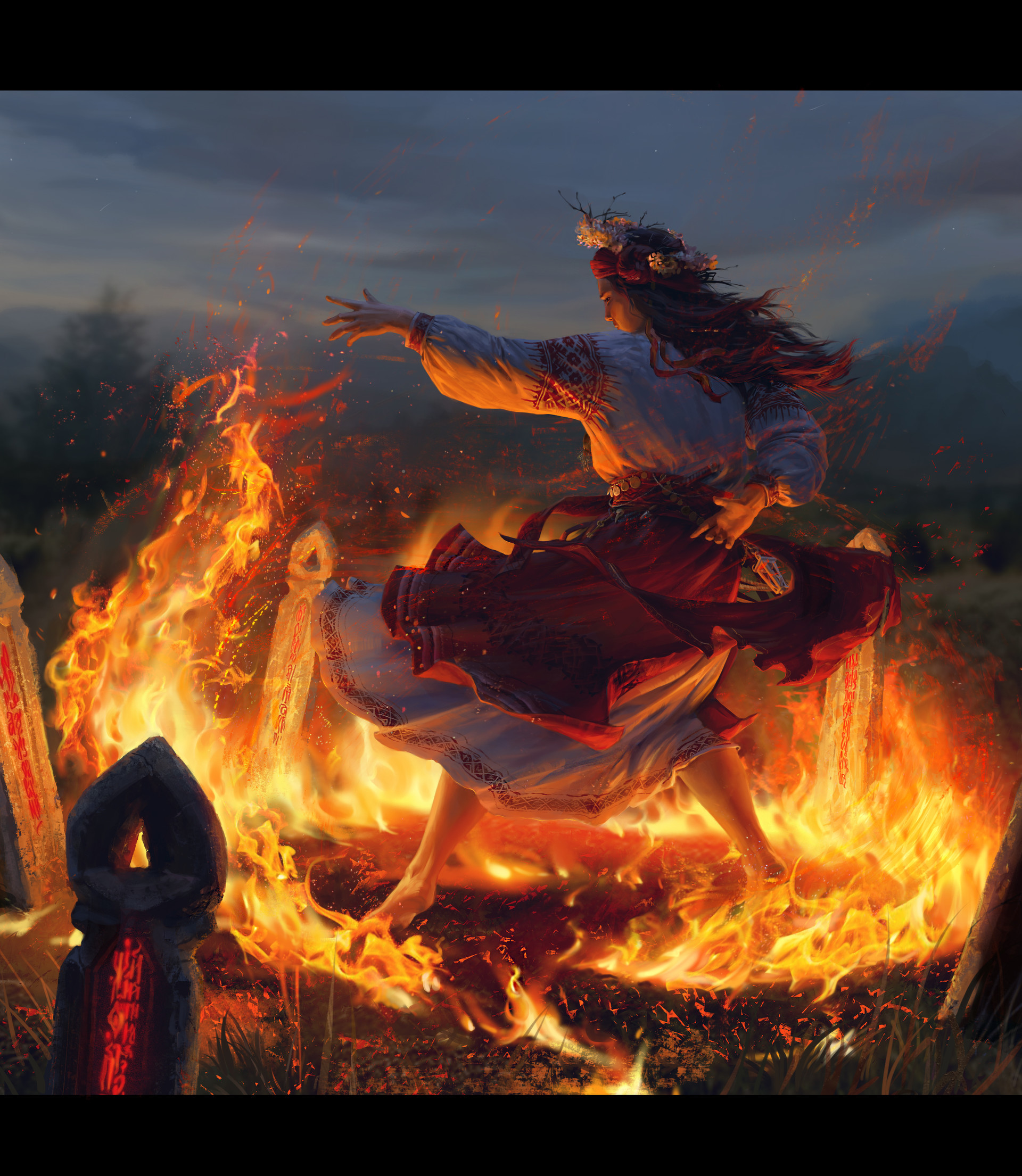 Kupala - Art, Witch, Bonfire, Diana Khomutina