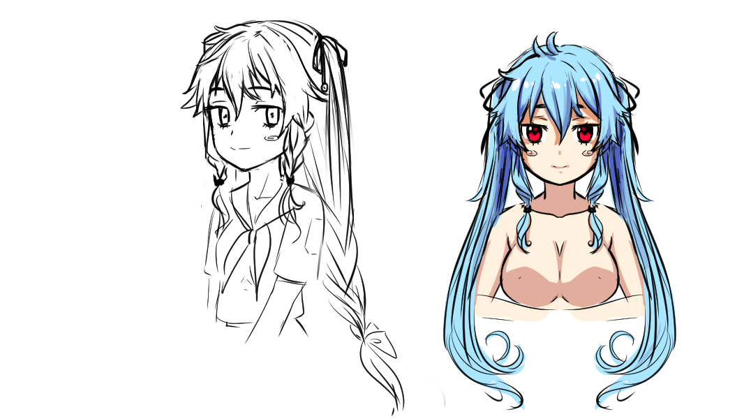 Random Nika concept art - My, Orikanekoi, Nika Startseva, EON, Visual novel, Concept Art, Sketch, Anime art, Anime, Longpost