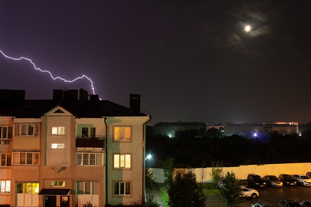 Lightning. - My, The photo, Thunderstorm, Lightning, GIF, Longpost