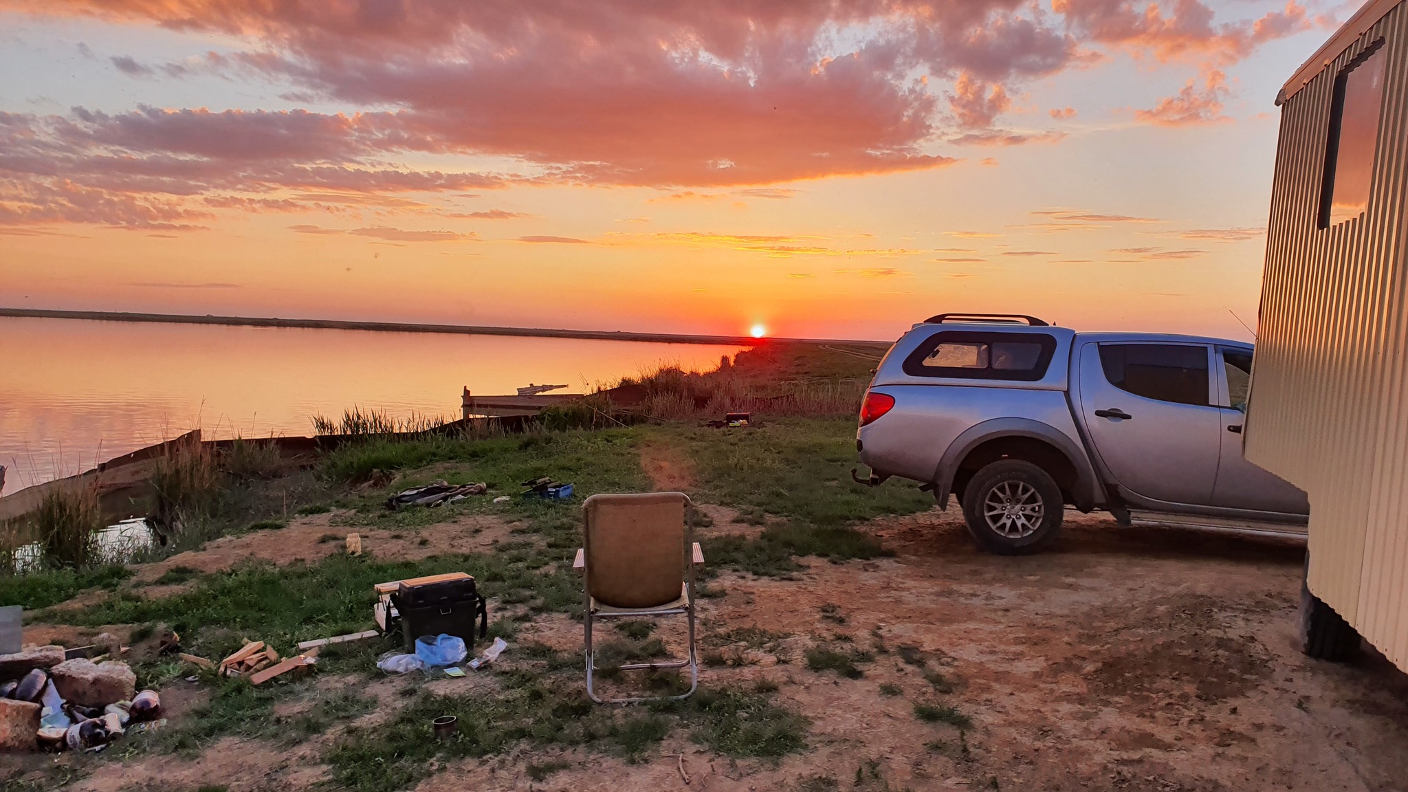 Sky fishing - My, Fishing, Sunset, Camping, Sky, Stavropol region, Longpost