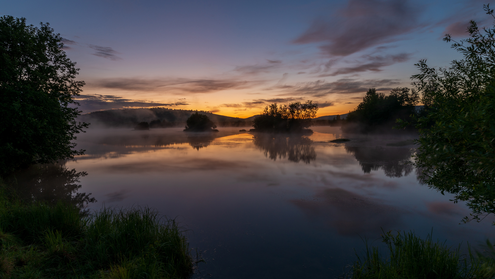 10 minutes before sunrise, 10 minutes after sunset - My, Sunrise, Sunset, Water, Sky, The photo